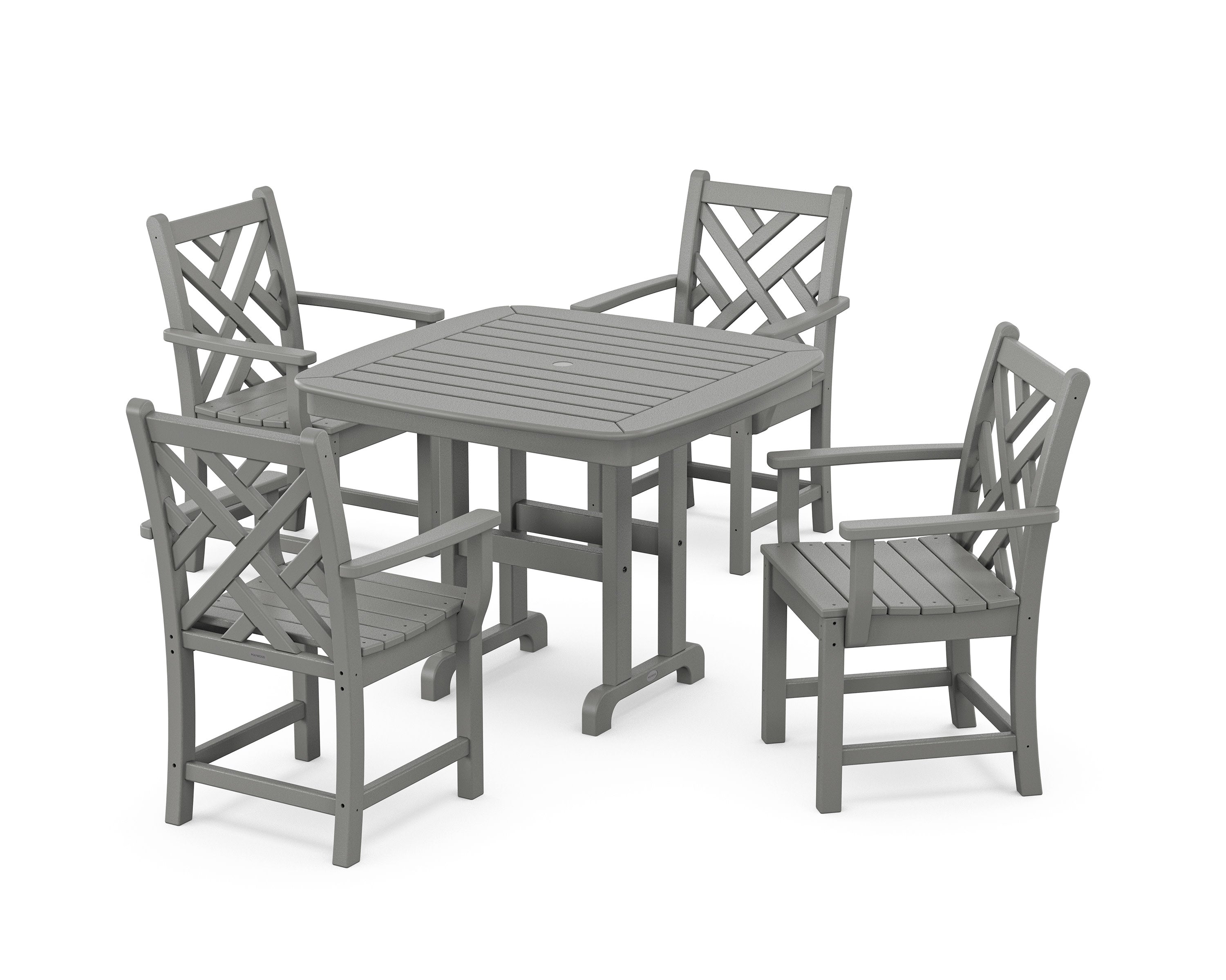 Chippendale 5-Piece Dining Set in Slate Grey