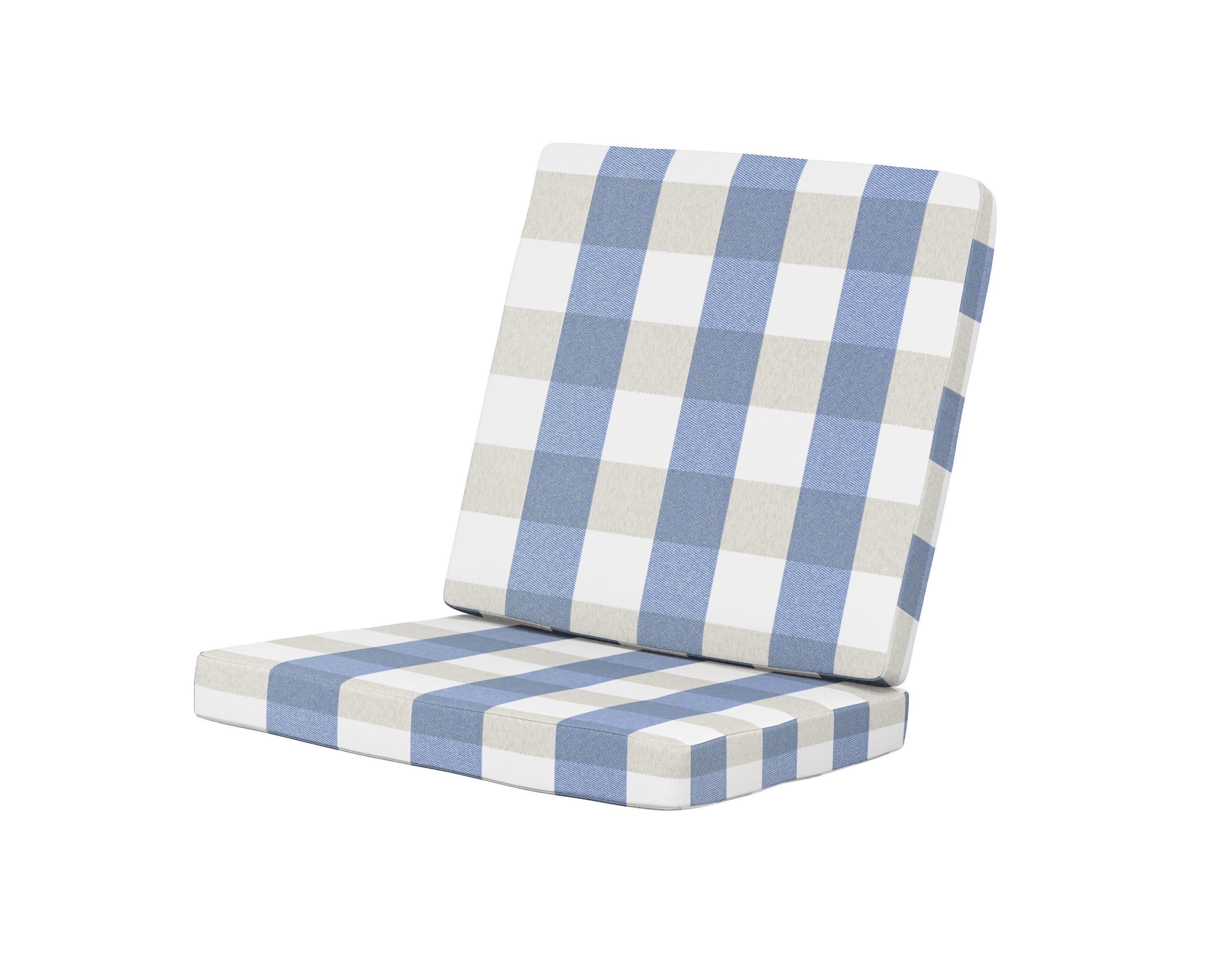 Modern Chair Cushion in Buffalo Plaid Sky Blue