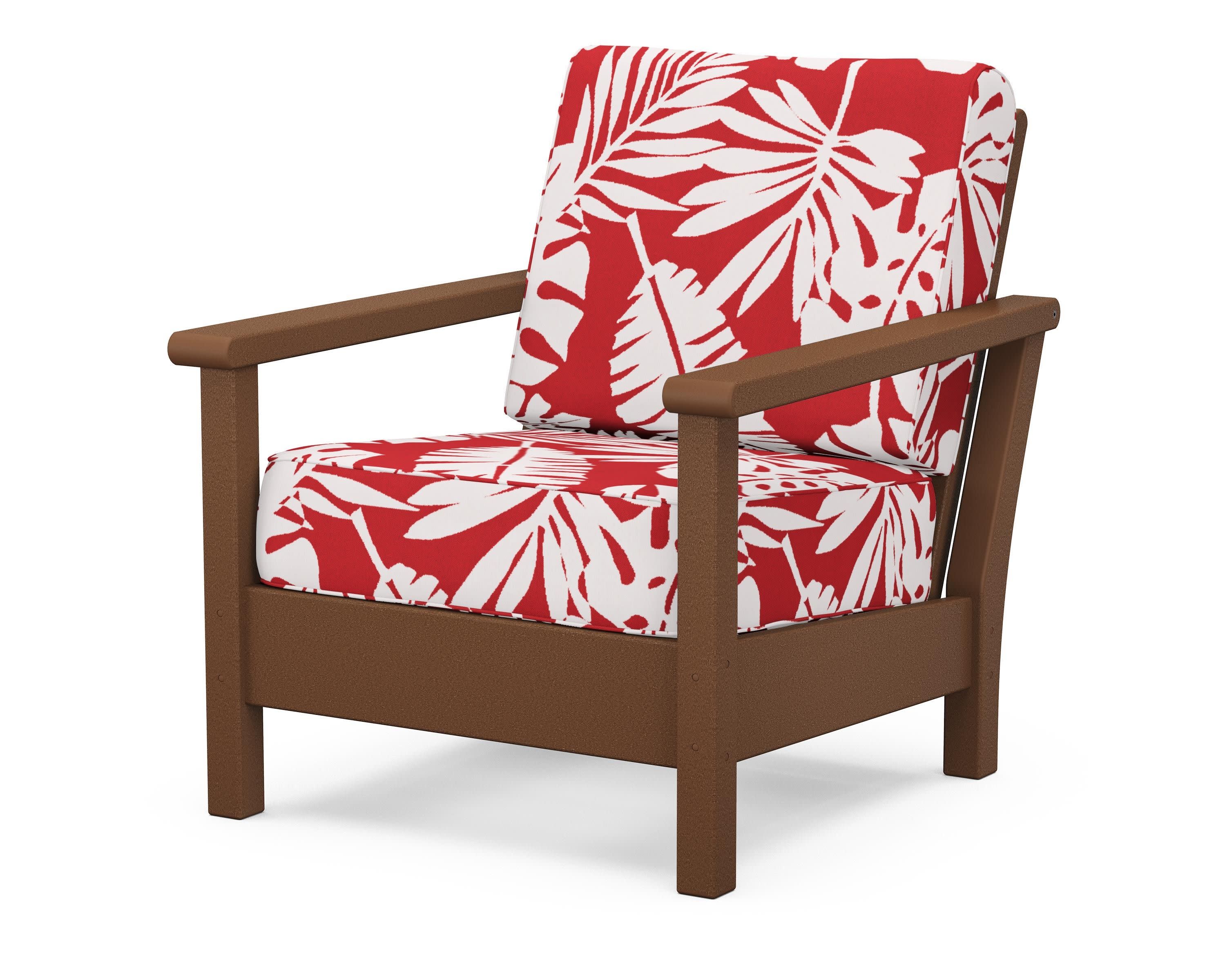 Harbour Deep Seating Chair in Teak / Leaf Crimson