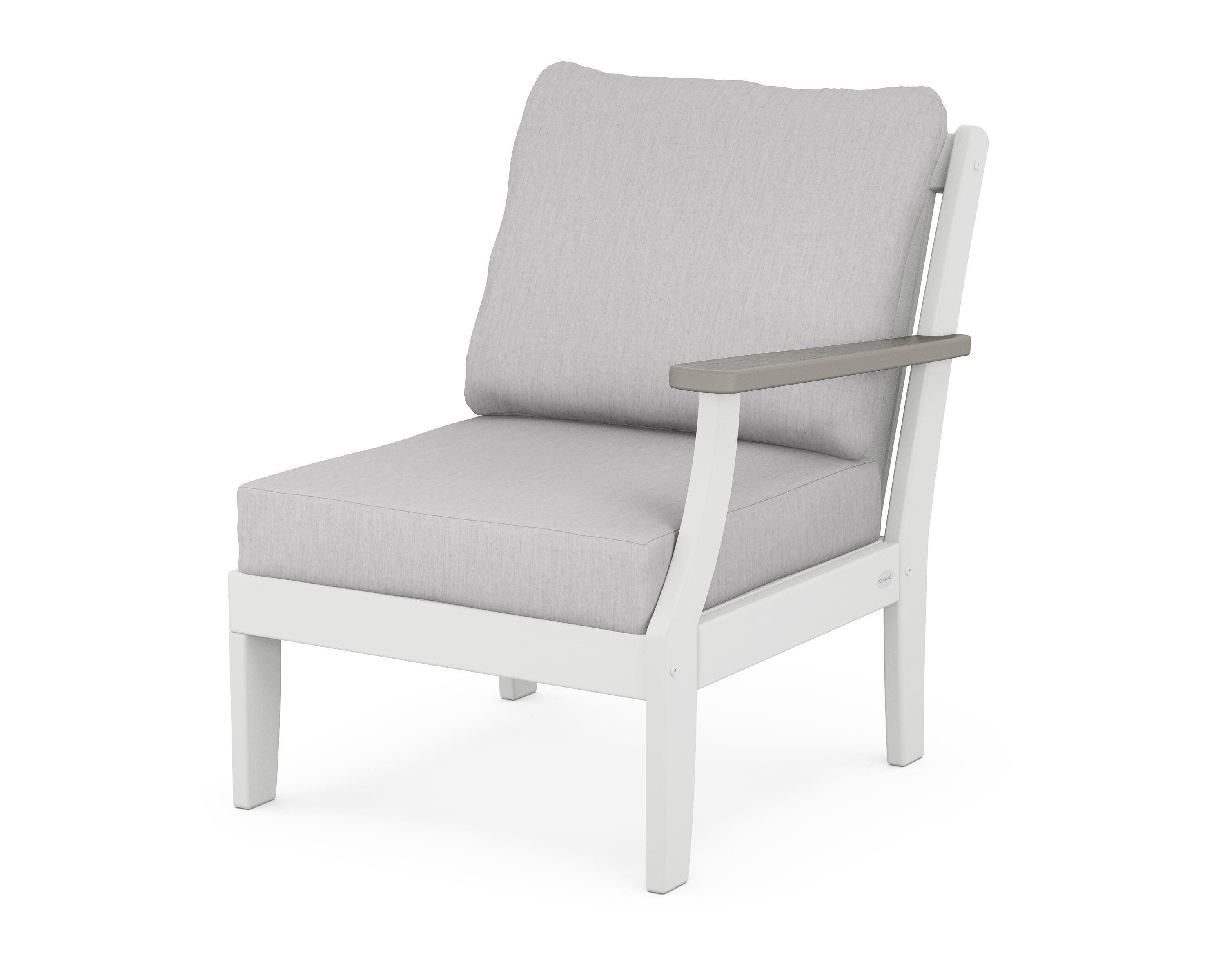 Braxton Modular Right Arm Chair in White / Driftwood / Granite