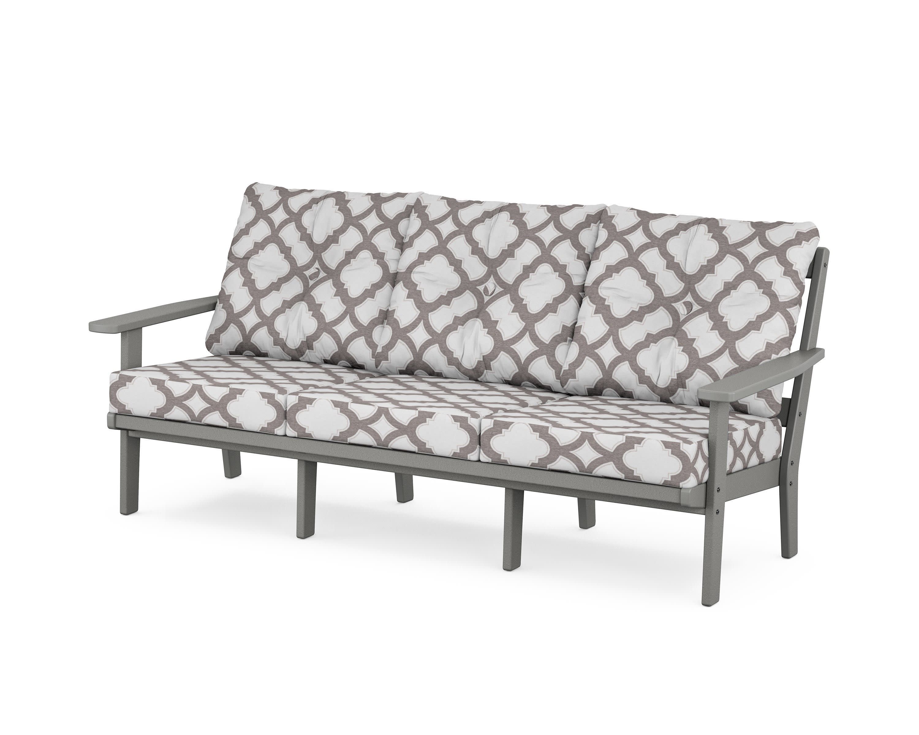 Oxford Deep Seating Sofa in Slate Grey / Trellis Grey Mist