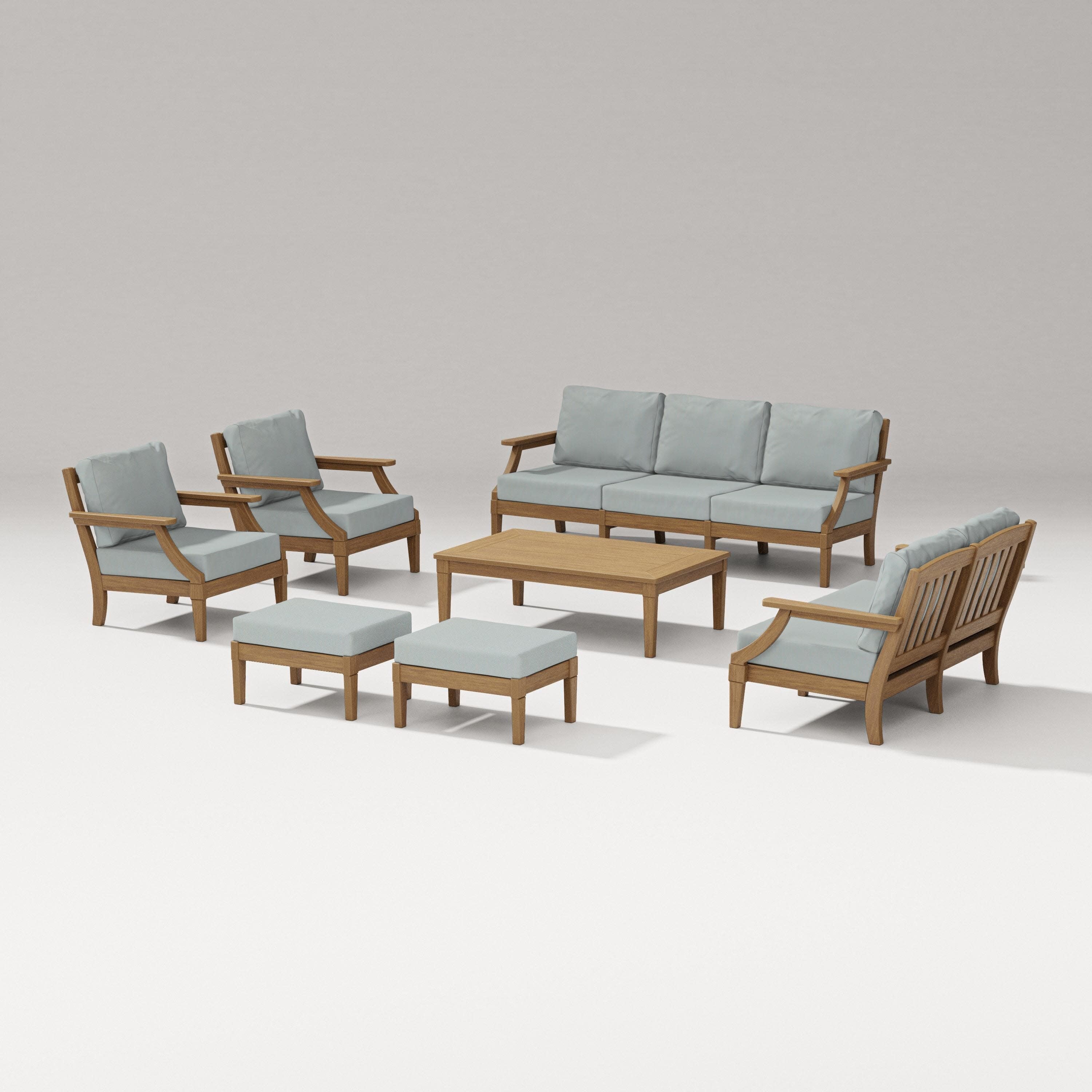 Estate 7-Piece Lounge Sofa Set in Natural / Spa