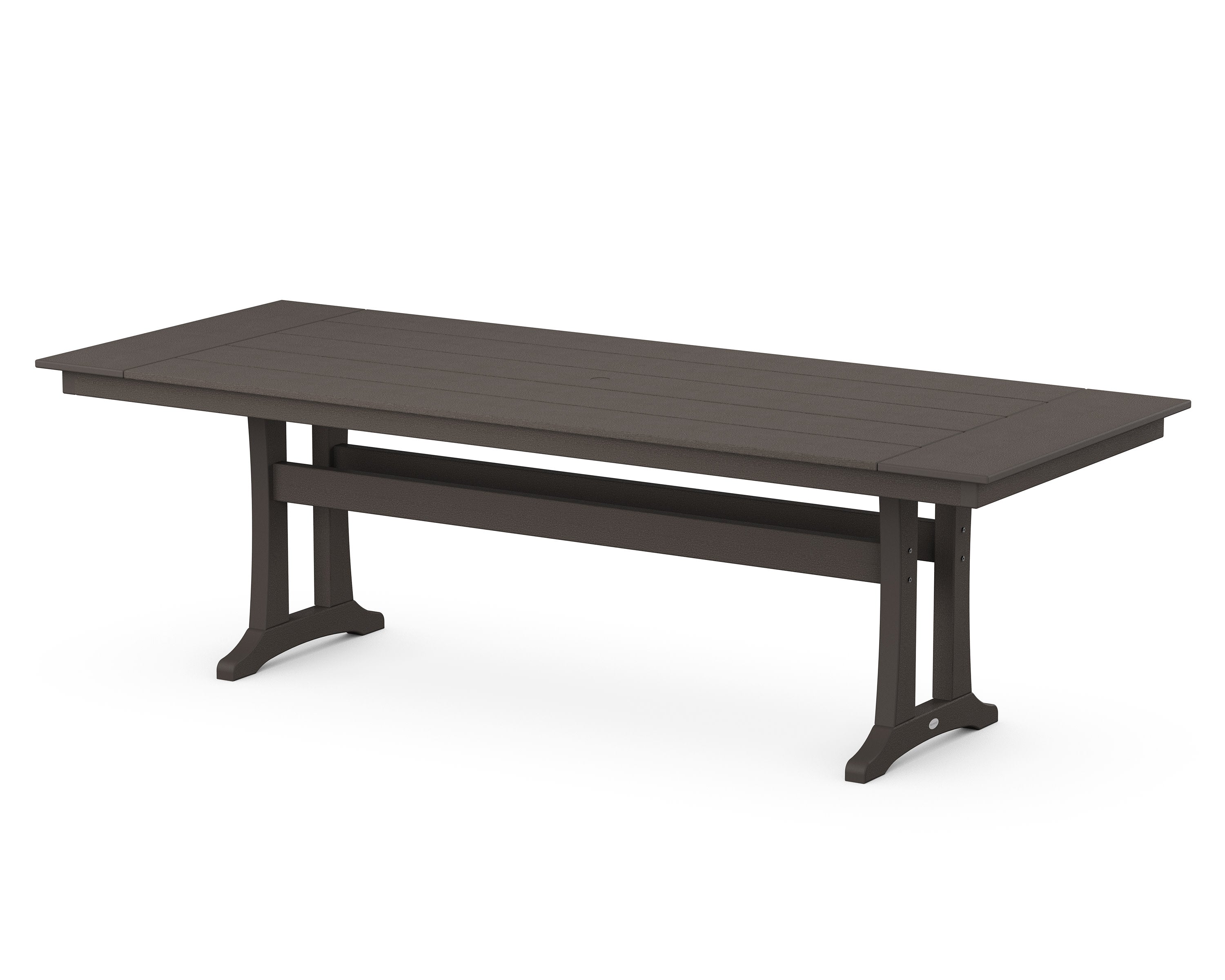 Farmhouse Trestle 38" x 96" Dining Table in Vintage Coffee