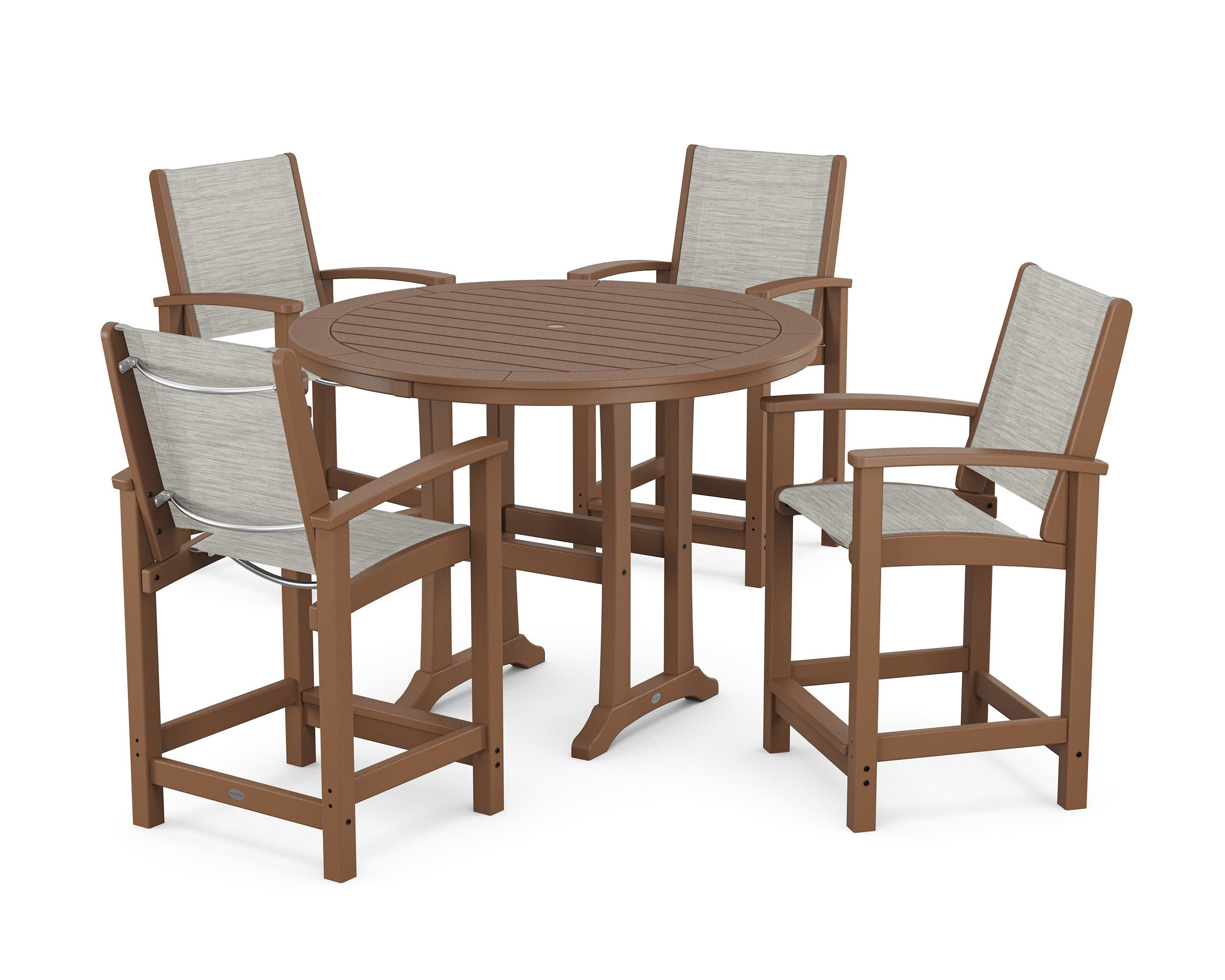 Coastal 5-Piece Counter Set in Teak / Birch Sling