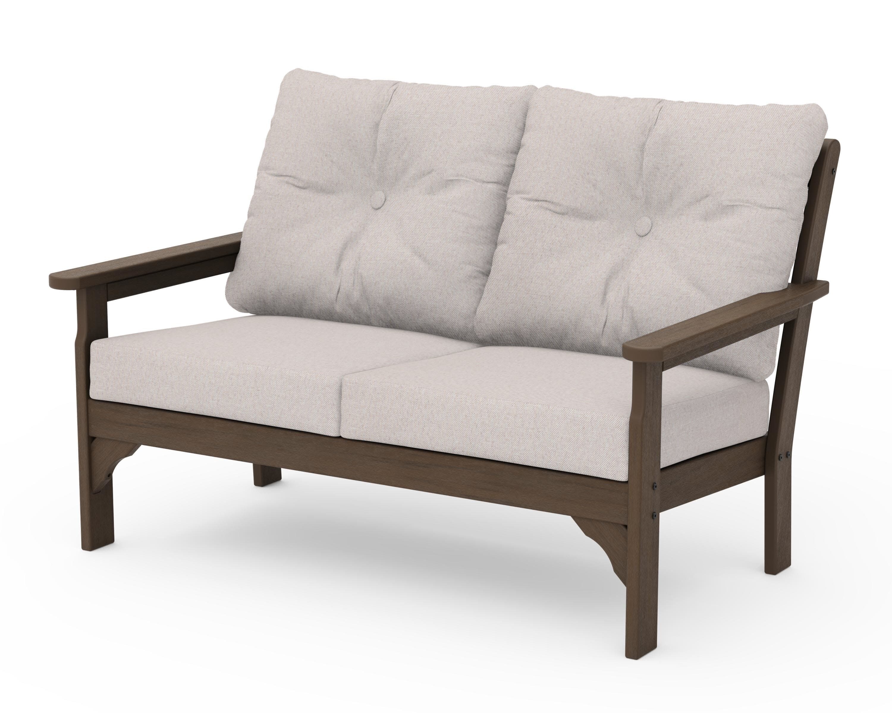 Vineyard Deep Seating Loveseat in Kona / Dune Burlap