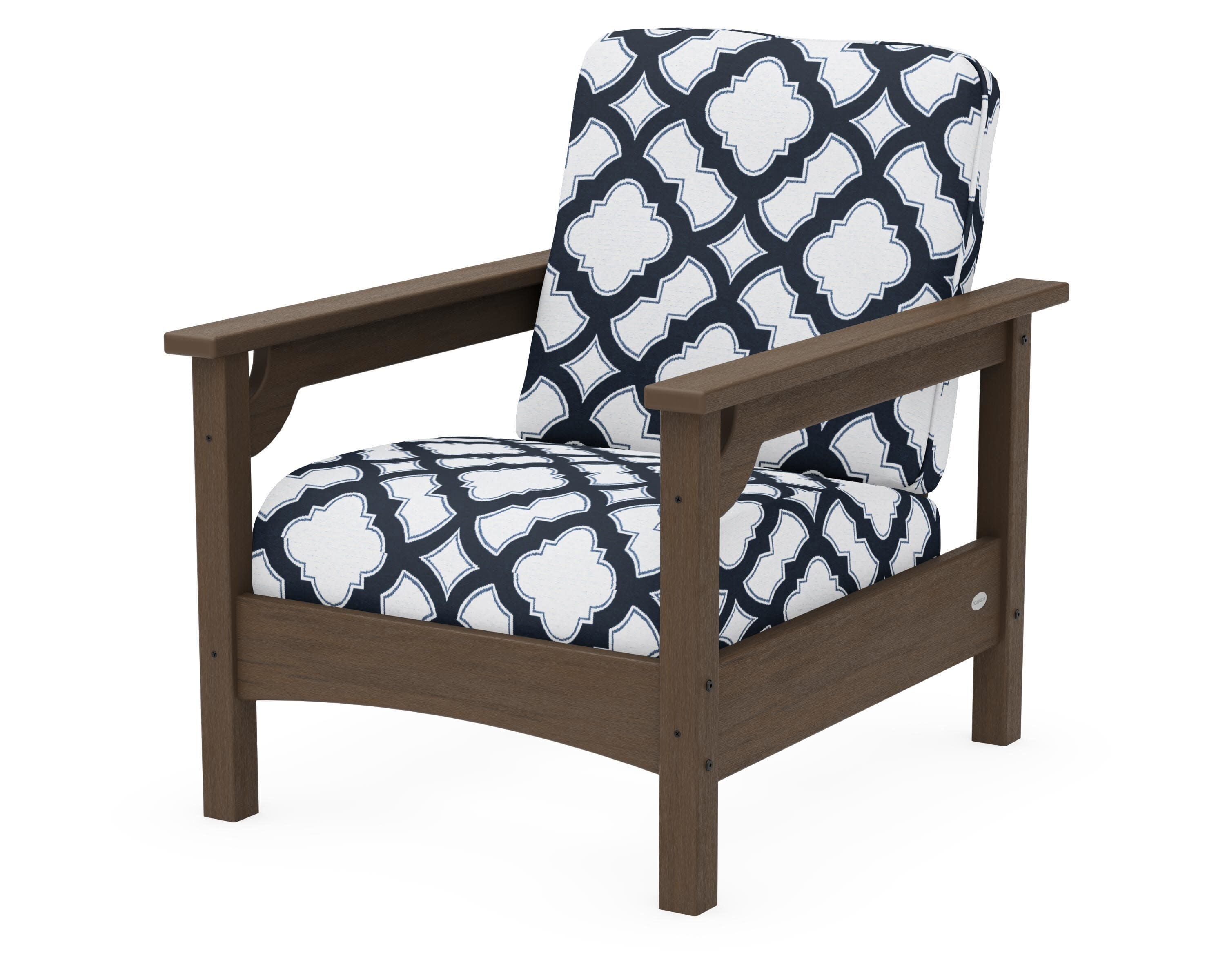 Club Chair in Kona / Trellis Marine Indigo