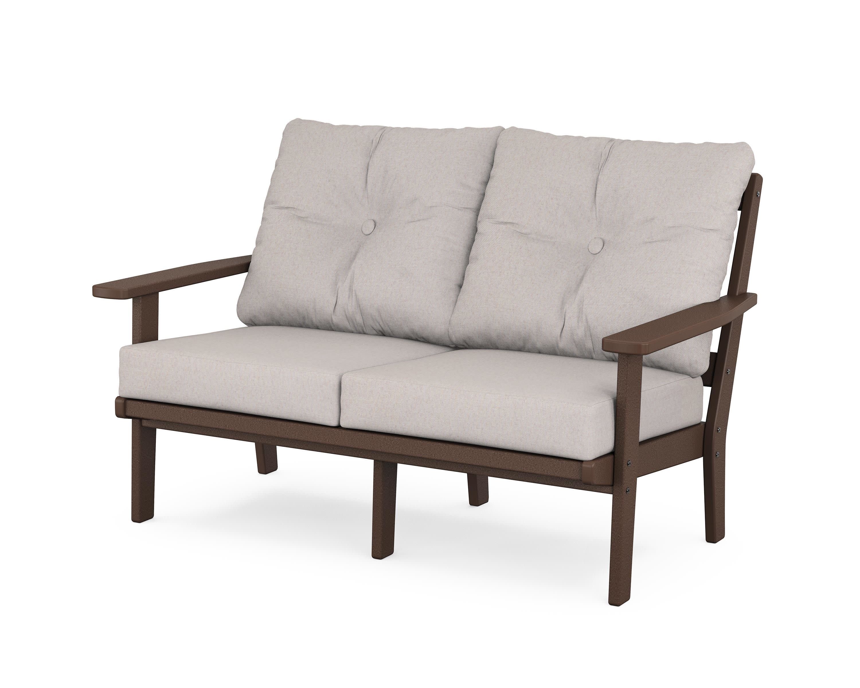 Oxford Deep SeatingLoveseat in Mahogany / Dune Burlap
