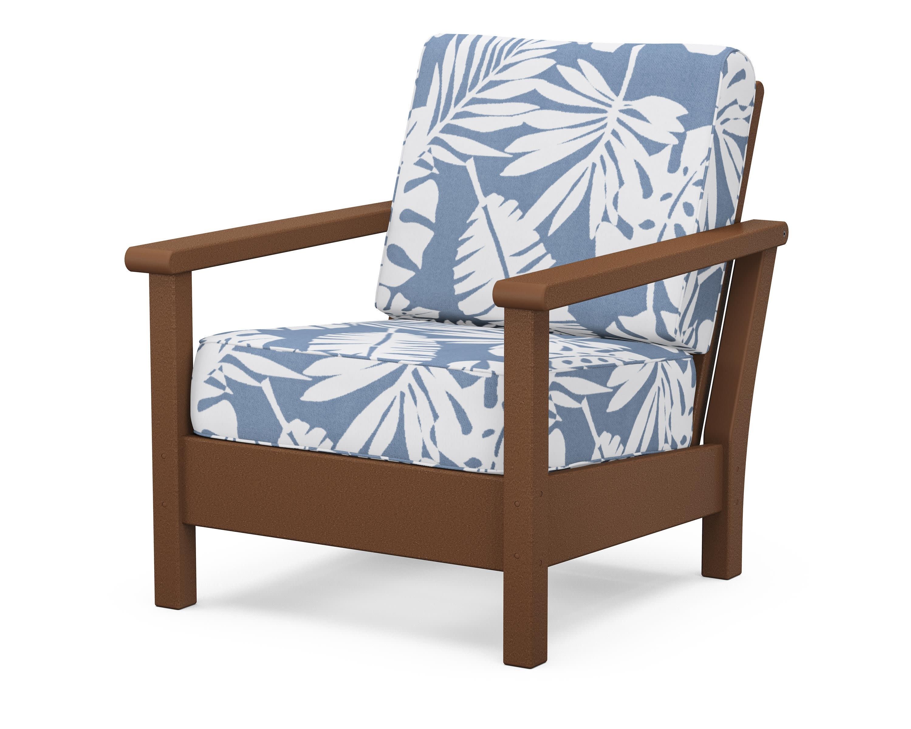 Harbour Deep Seating Chair in Teak / Leaf Sky Blue