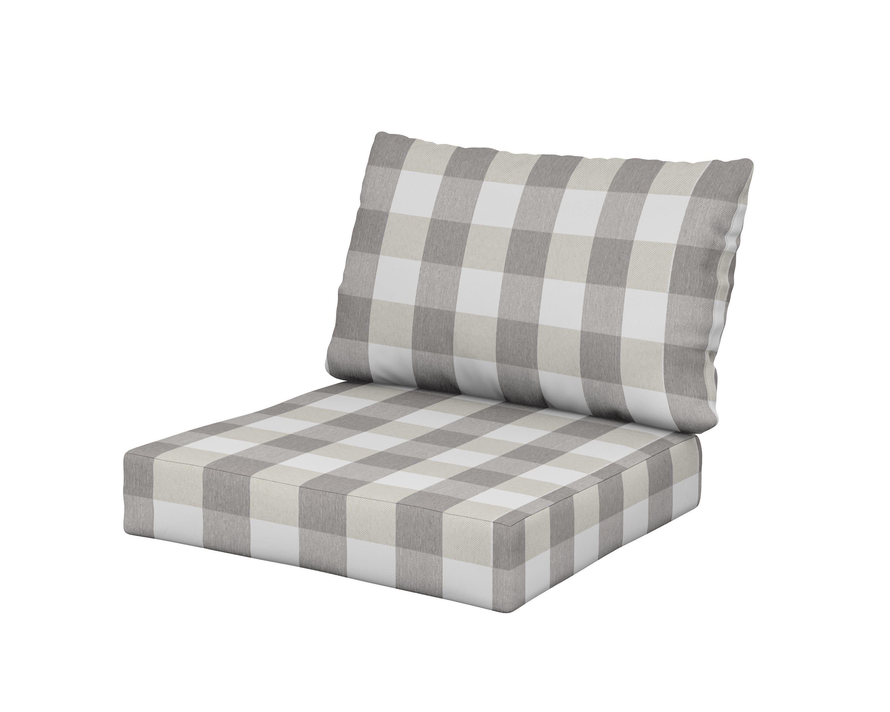 Modular Cushion in Buffalo Plaid Grey Mist