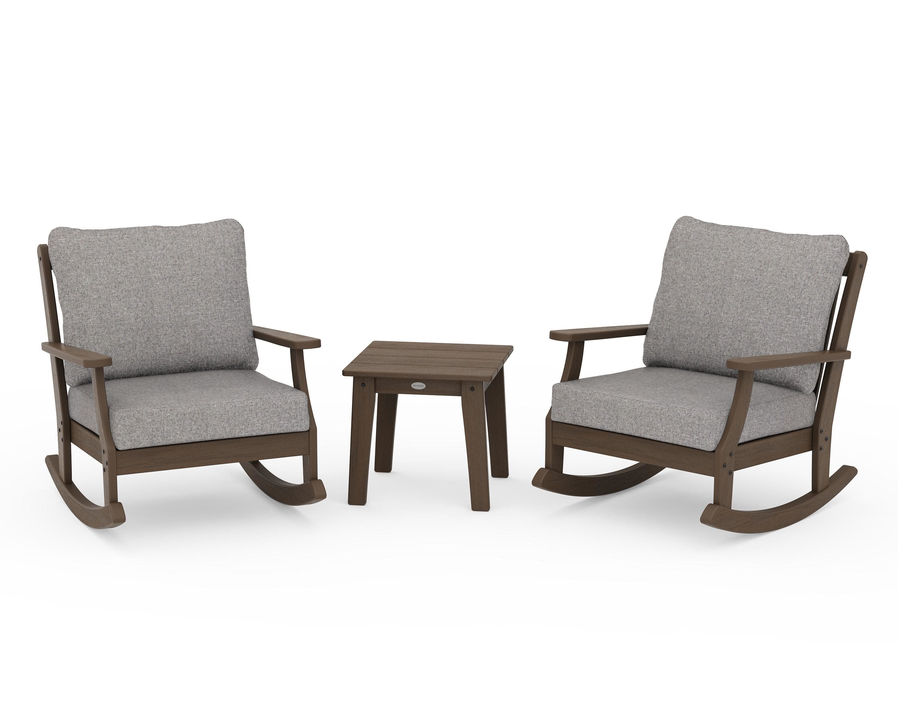 Braxton 3-Piece Deep Seating Rocker Set in Kona / Grey Mist