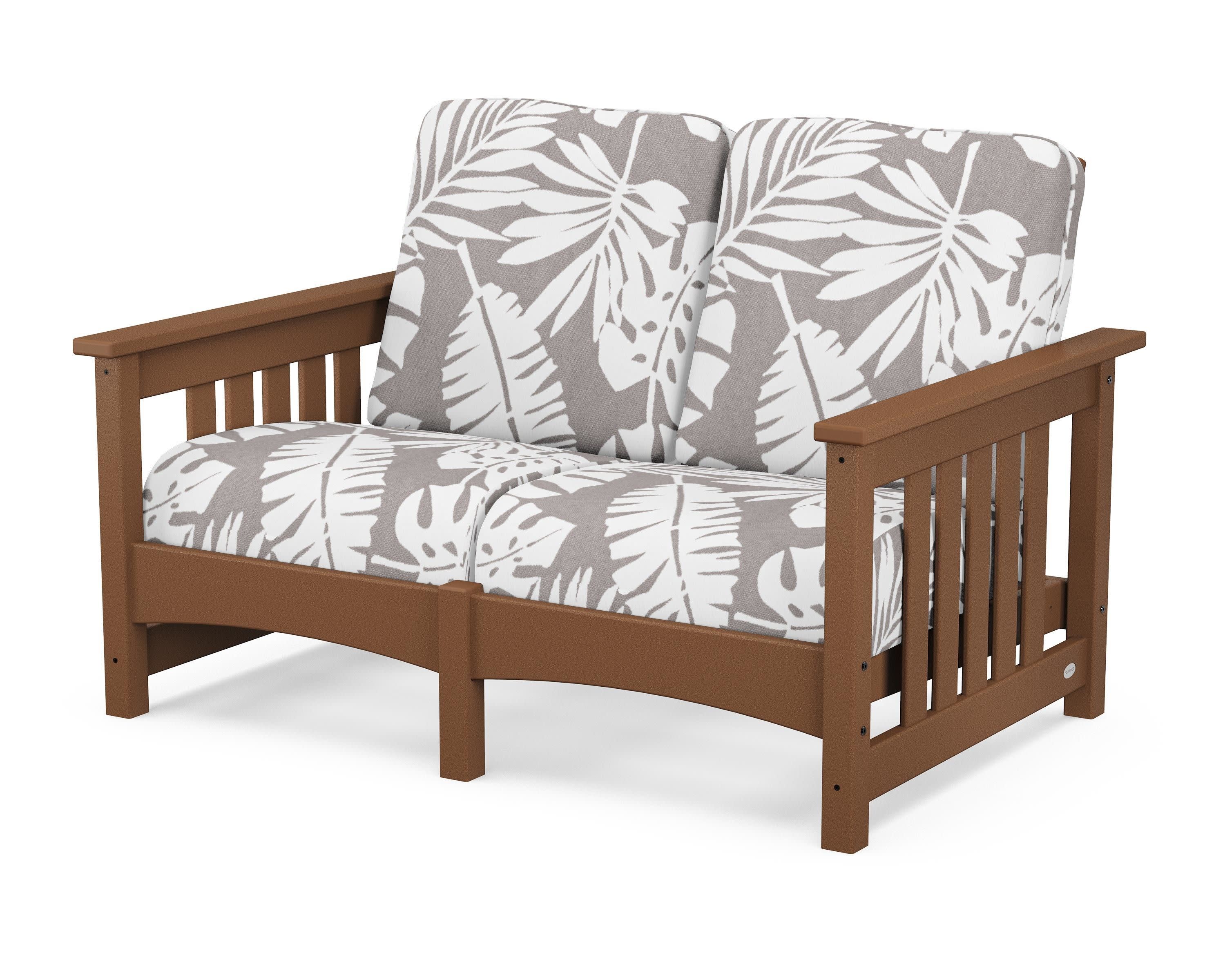 Club Mission Loveseat in Teak / Leaf Grey Mist