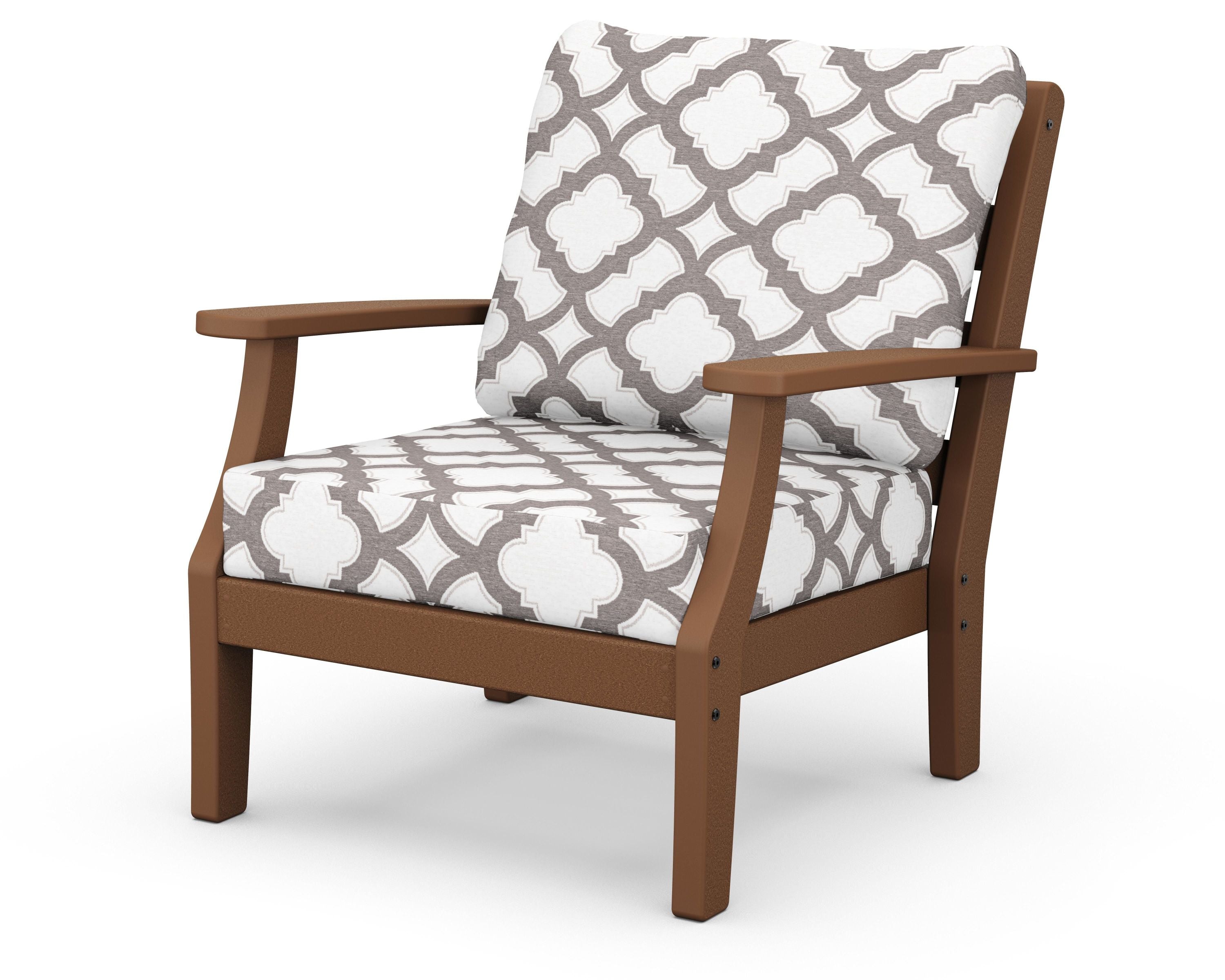 Chesapeake Deep Seating Chair in Teak / Trellis Grey Mist