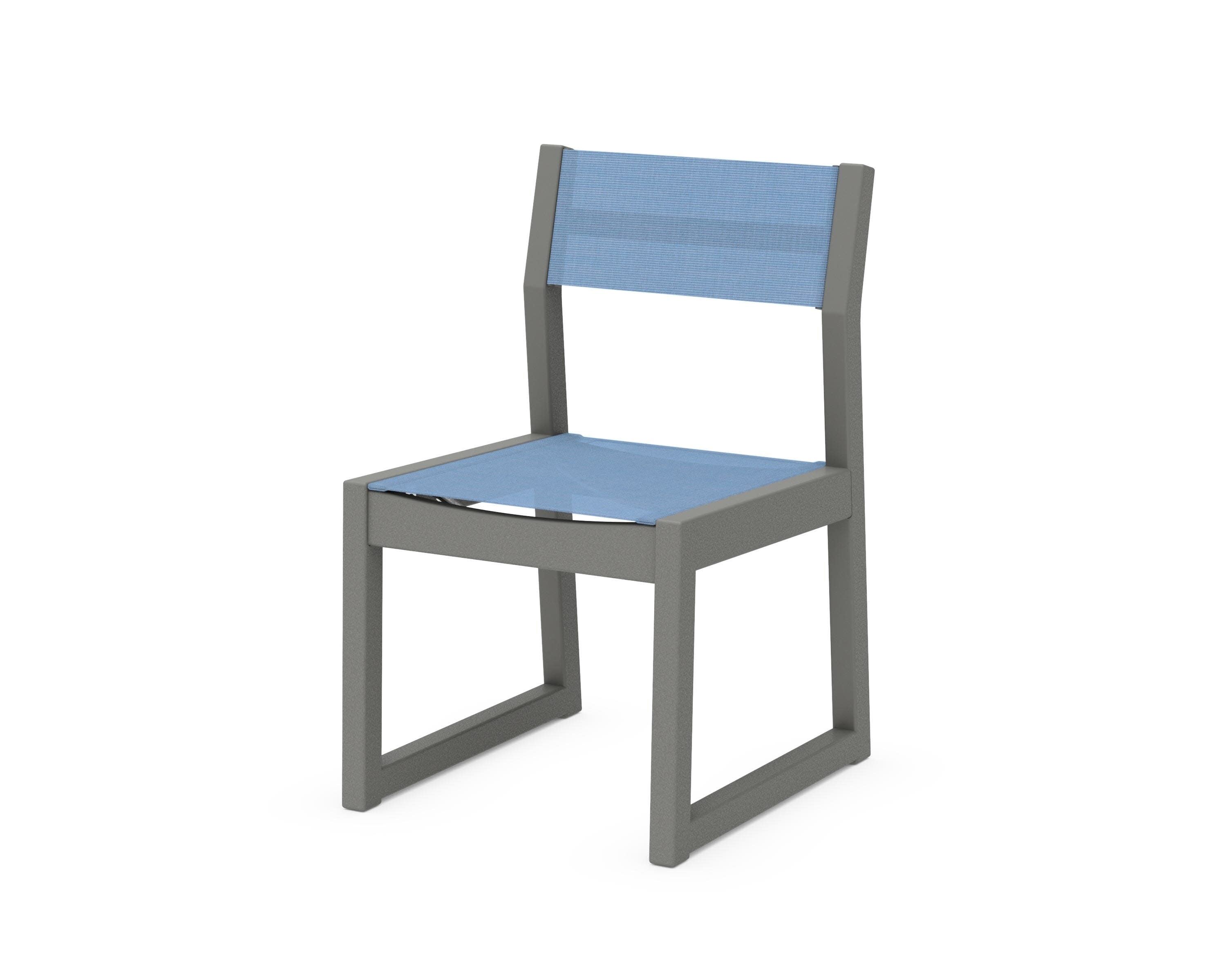 EDGE Sling Dining Side Chair in Slate Grey / Poolside Sling