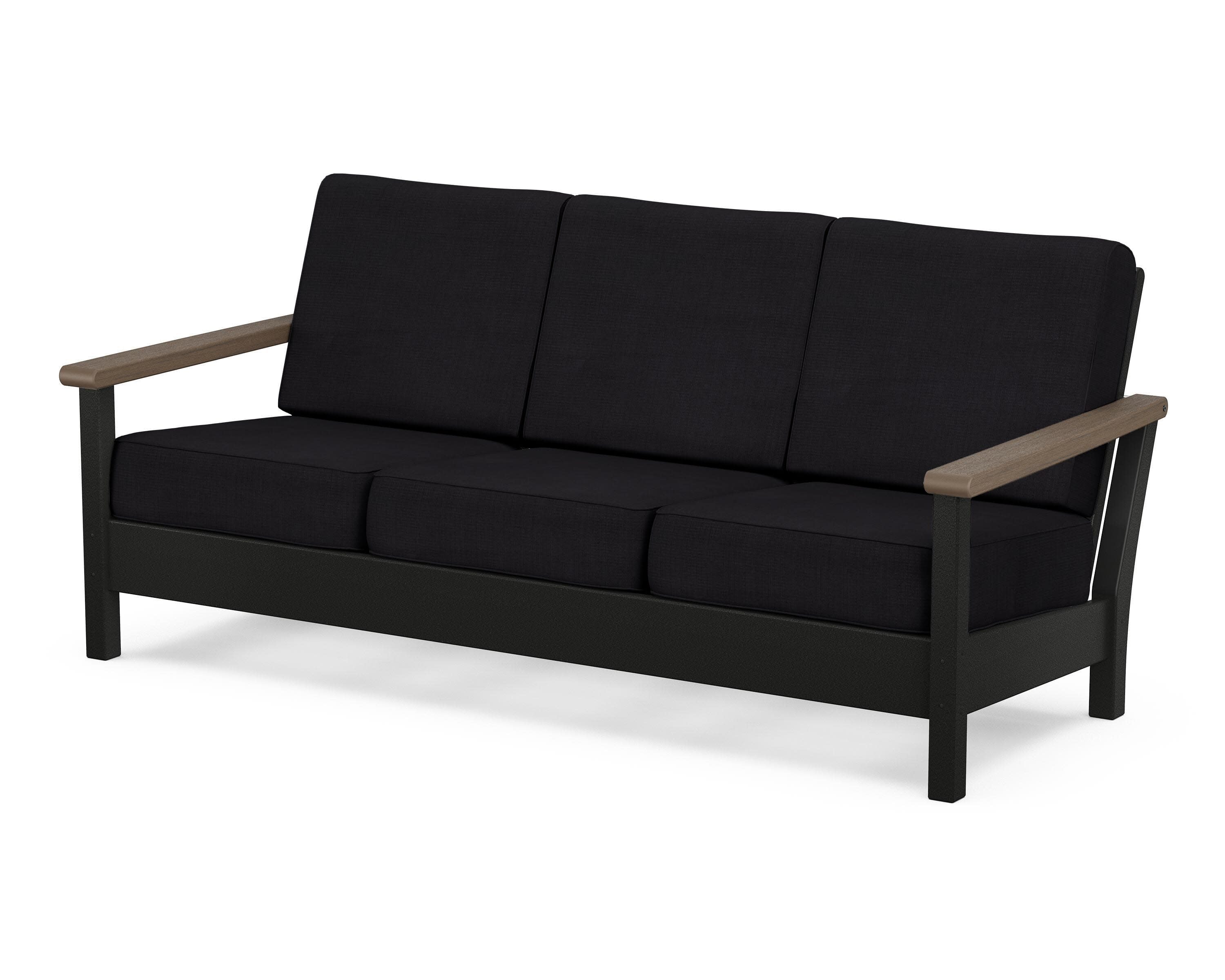 Harbour Deep Seating Sofa in Black / Kona / Midnight Linen
