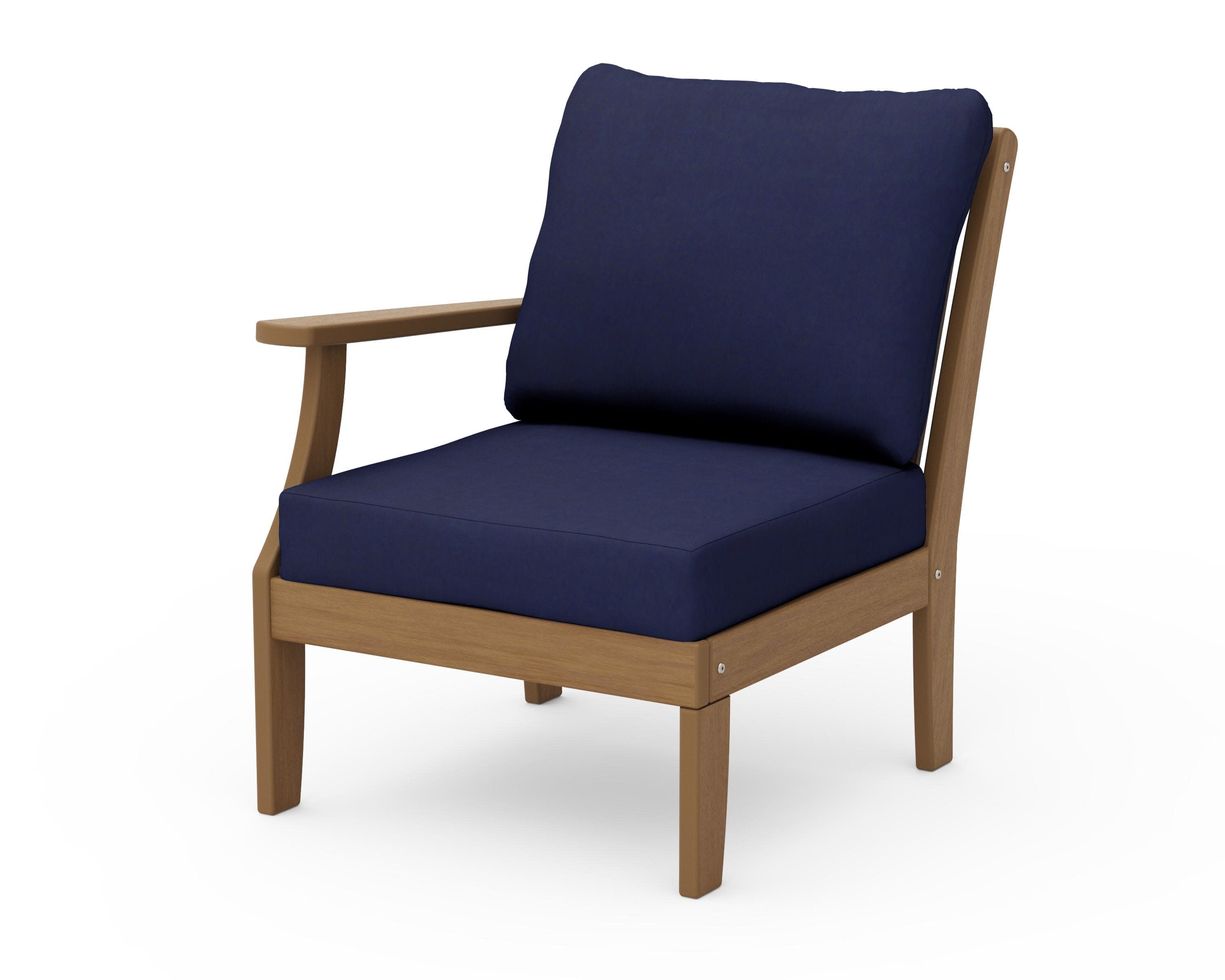 Braxton Modular Left Arm Chair in Natural / Navy