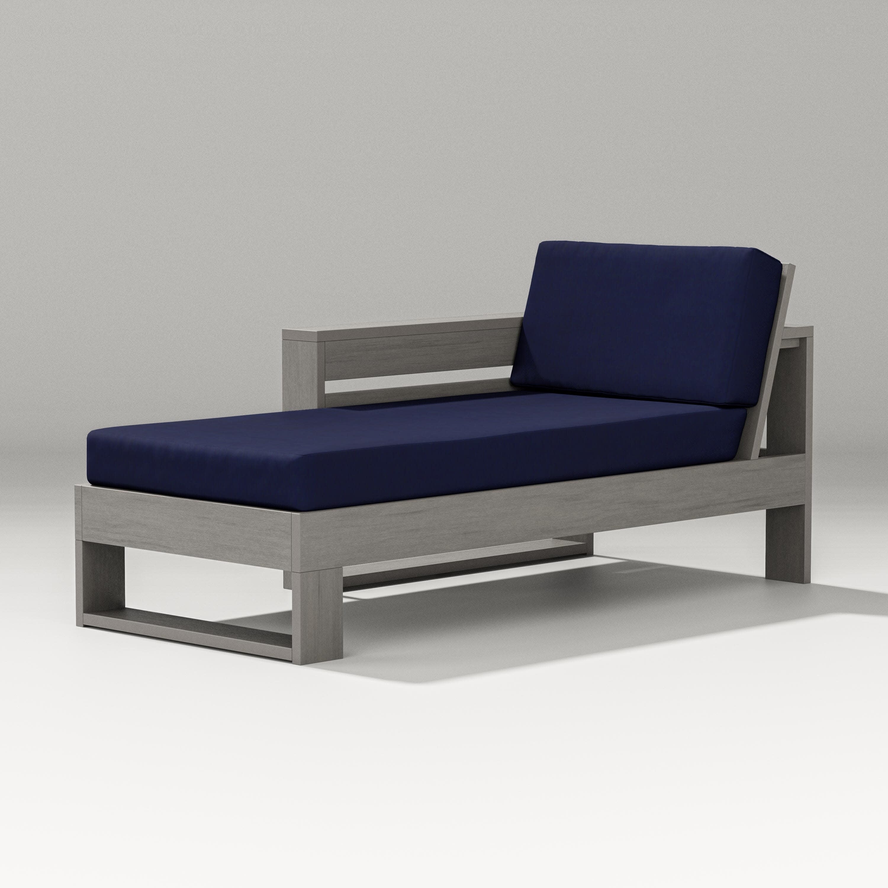 Latitude Modular Left Arm Chaise in Driftwood / Navy