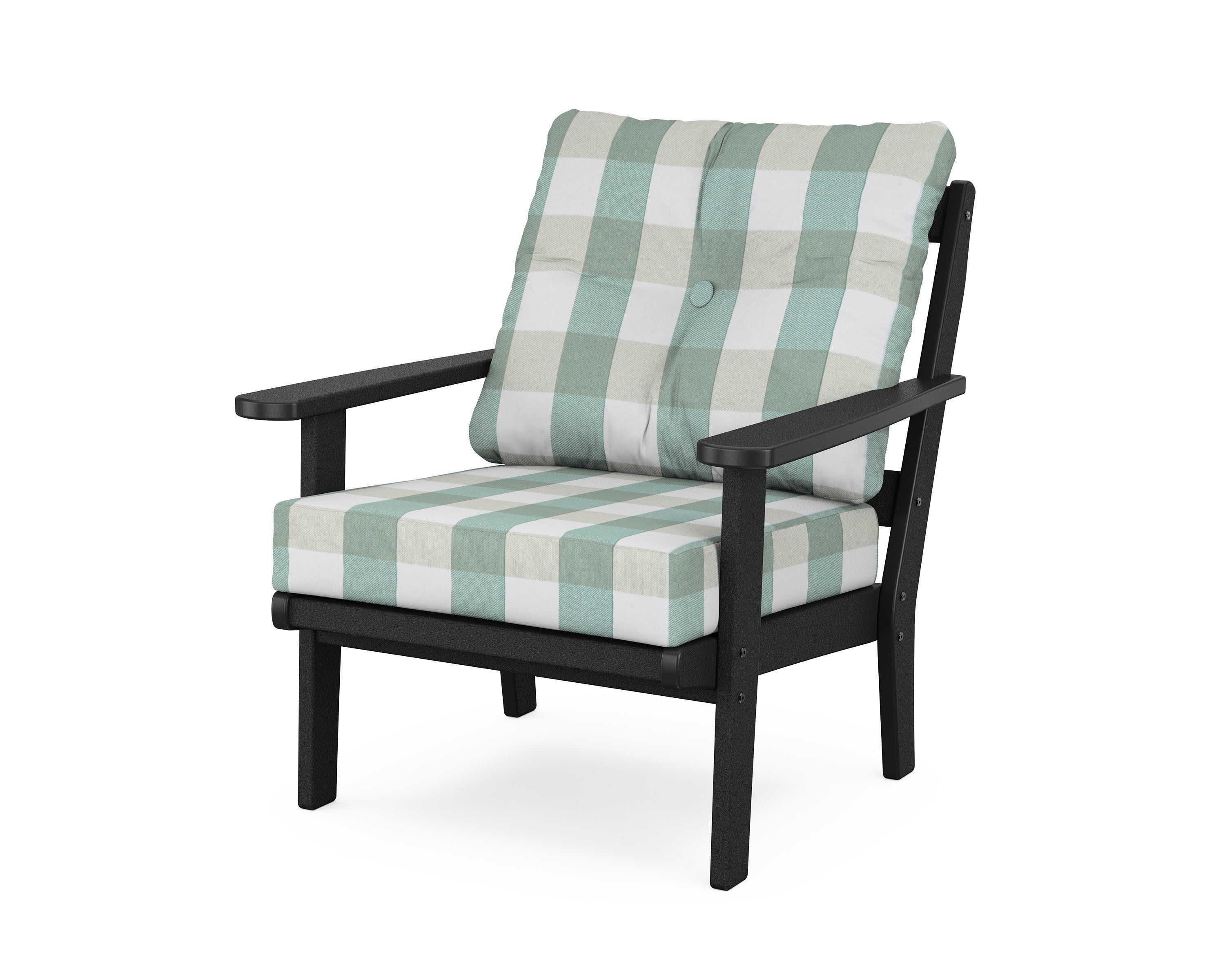 Mission Deep Seating Chair in Black / Buffalo Plaid Glacier Spa