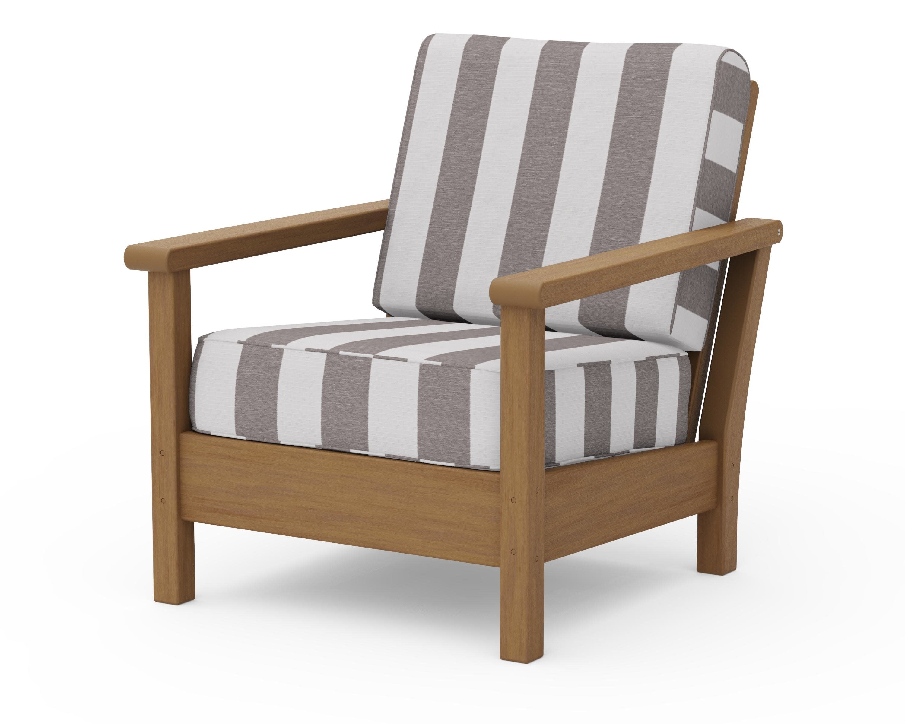 Harbour Deep Seating Chair in Natural / Cabana Stripe Grey Mist