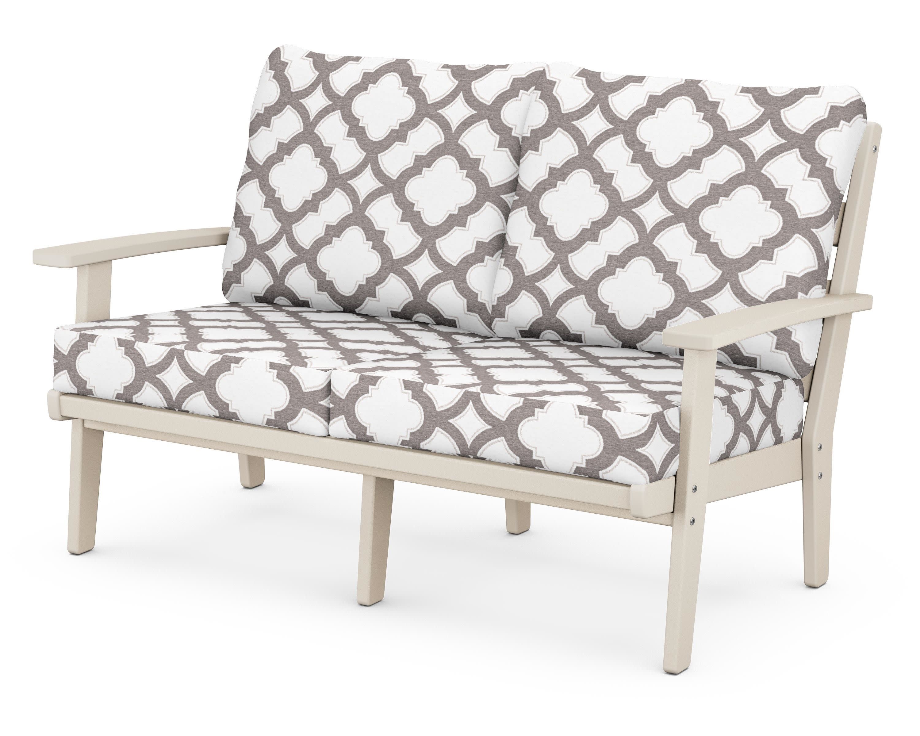 Grant Park Deep Seating Loveseat in Sand / Trellis Grey Mist