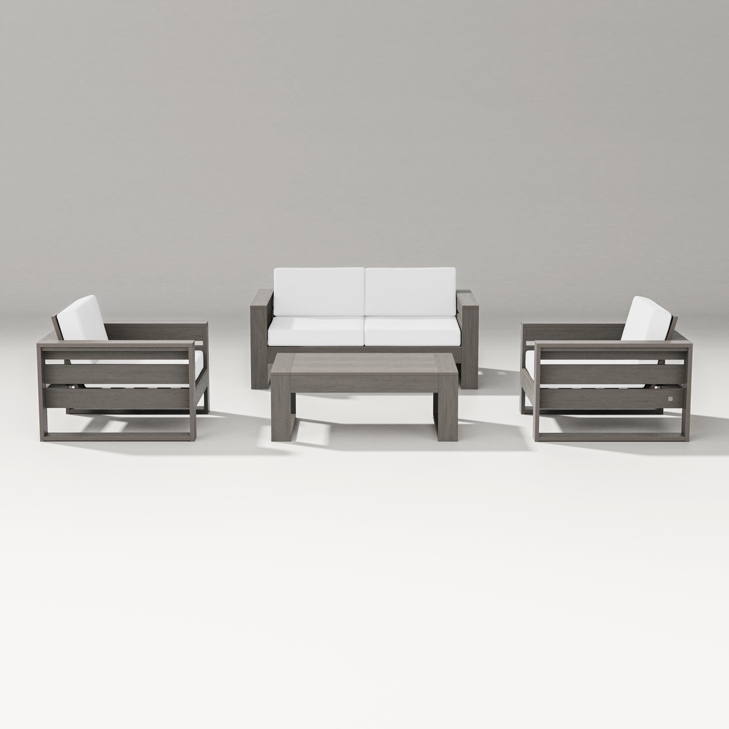 Latitude 4-Piece Lounge Loveseat Set in Driftwood / Natural
