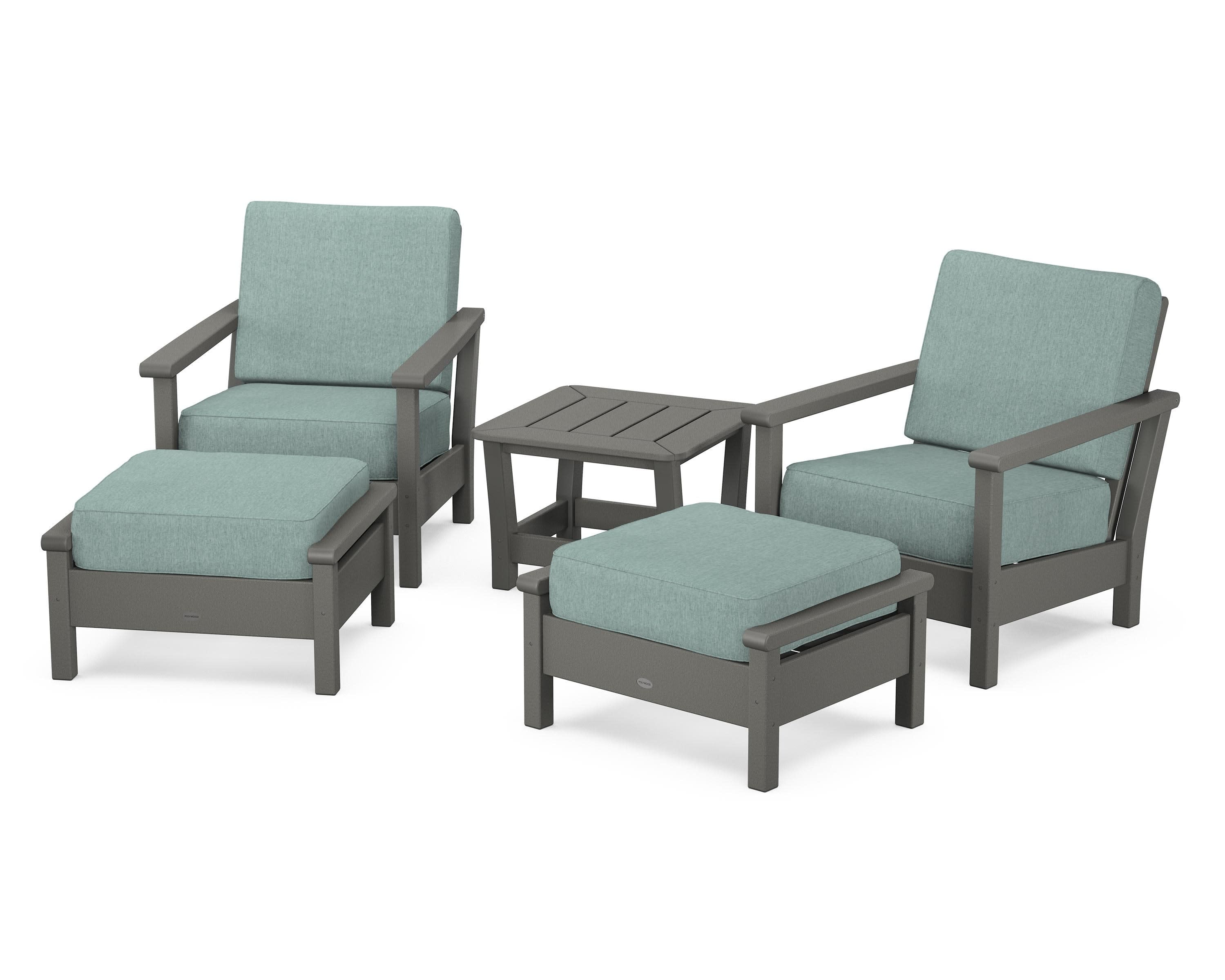 Harbour 5-Piece Deep Seating Chair Set in Slate Grey / Glacier Spa