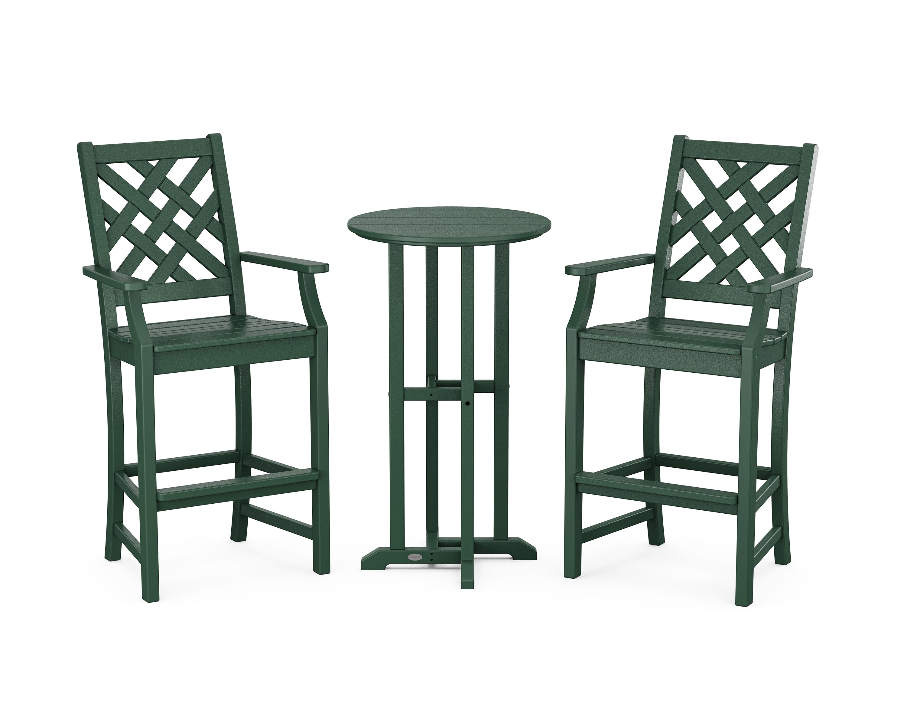 Wovendale 3-Piece Farmhouse Bar Set in Green