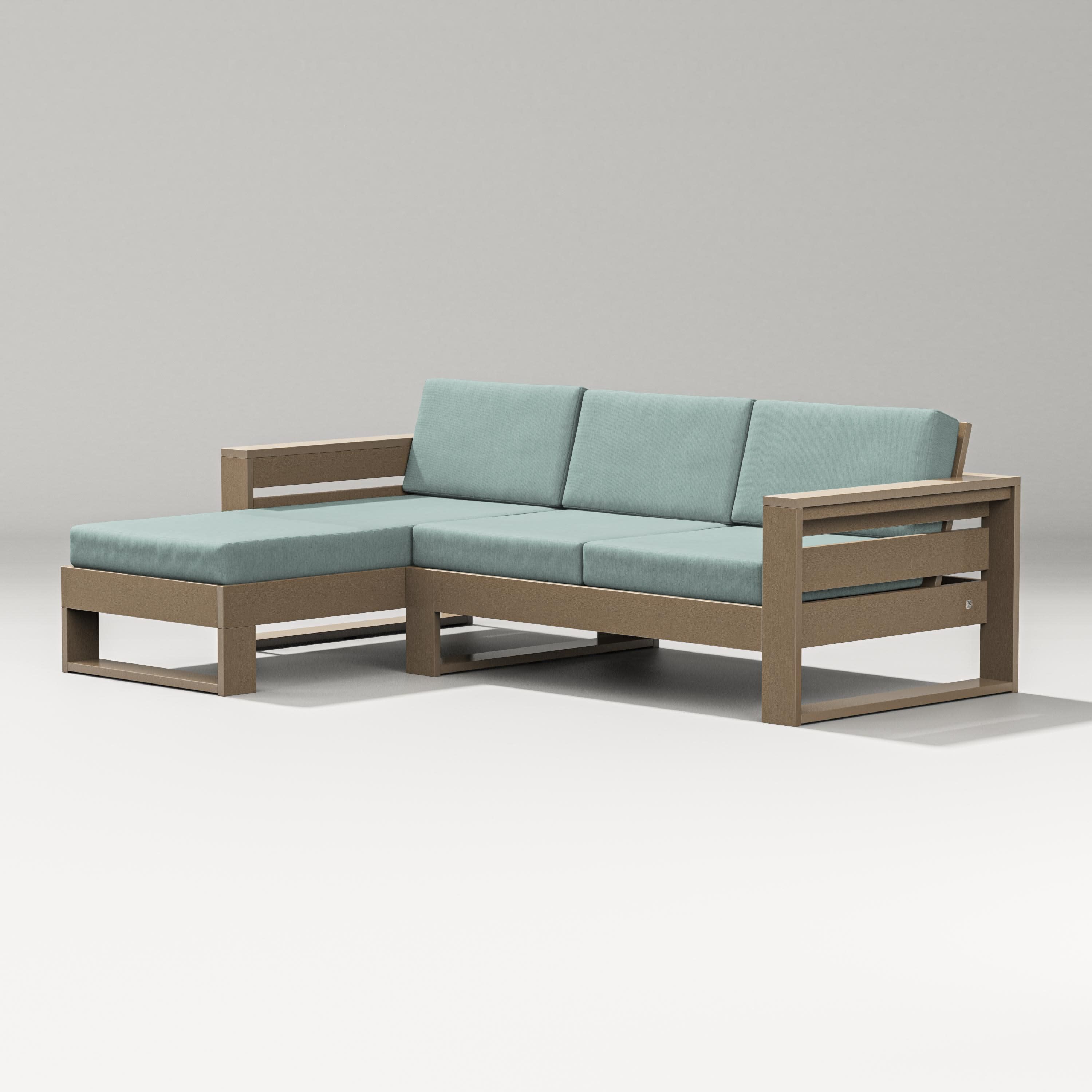 Latitude Left Chaise Sectional in Vintage Sahara / Glacier Spa