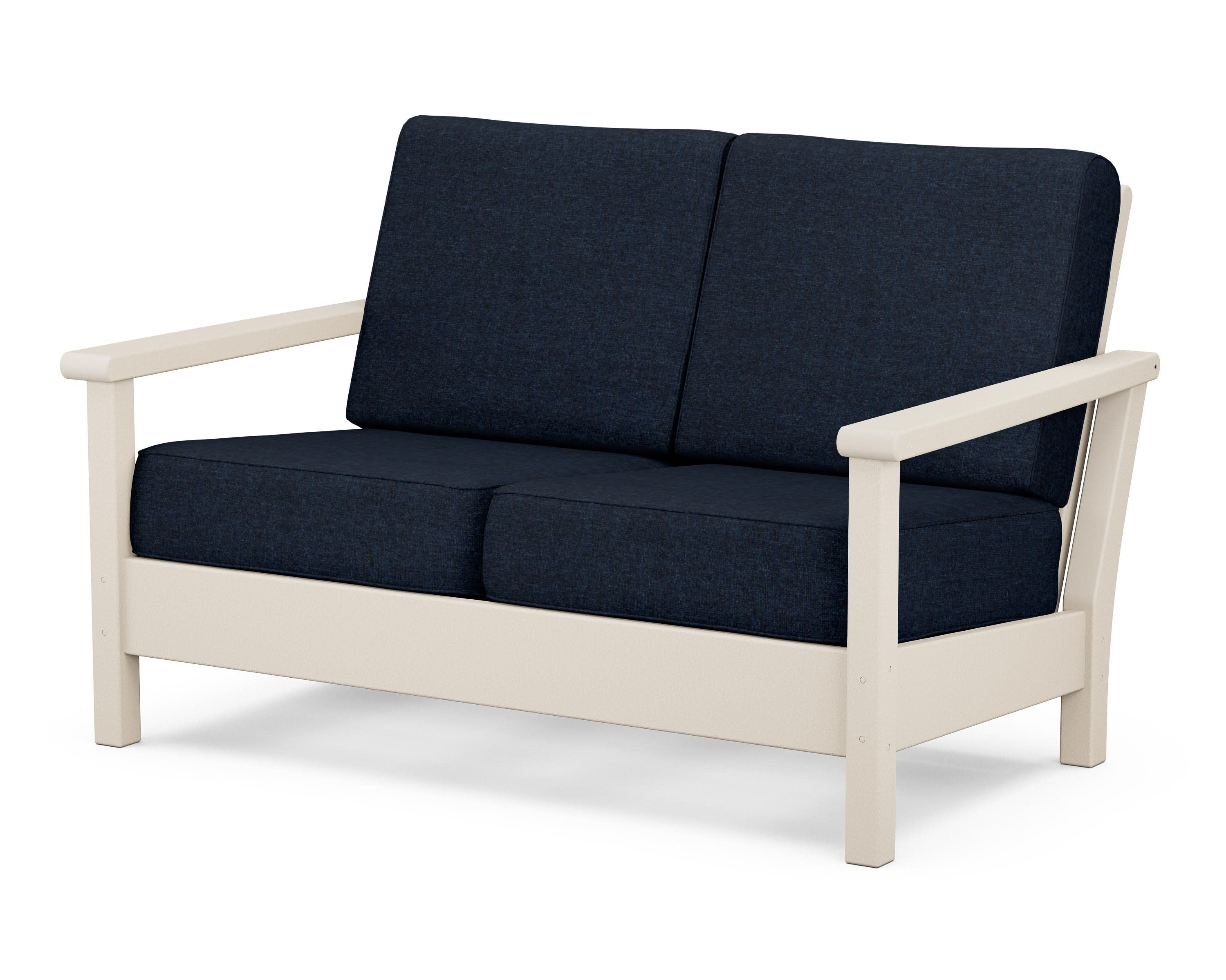 Harbour Deep Seating Loveseat in Sand / Marine Indigo