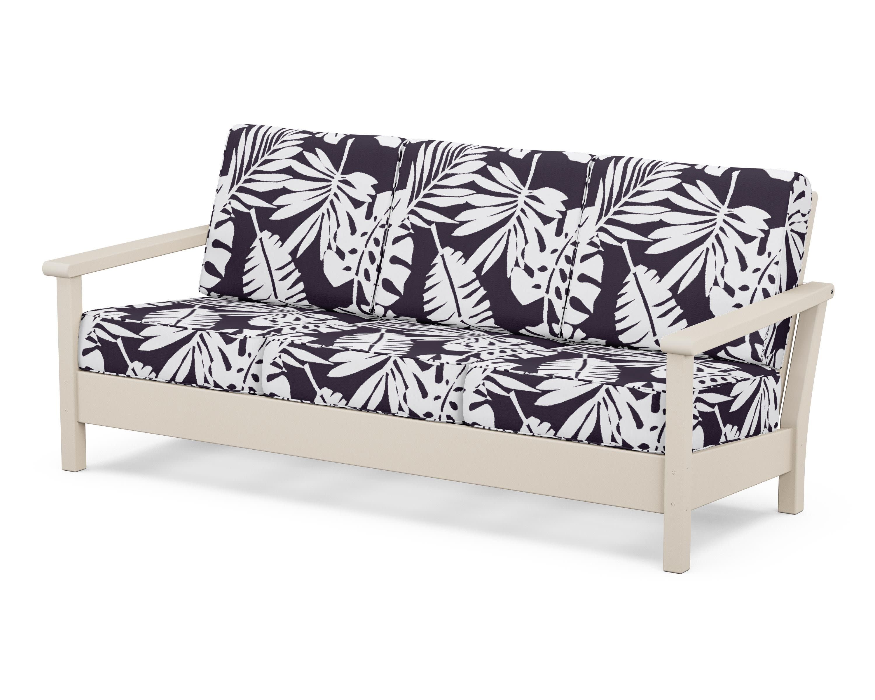 Harbour Deep Seating Sofa in Sand / Leaf Navy