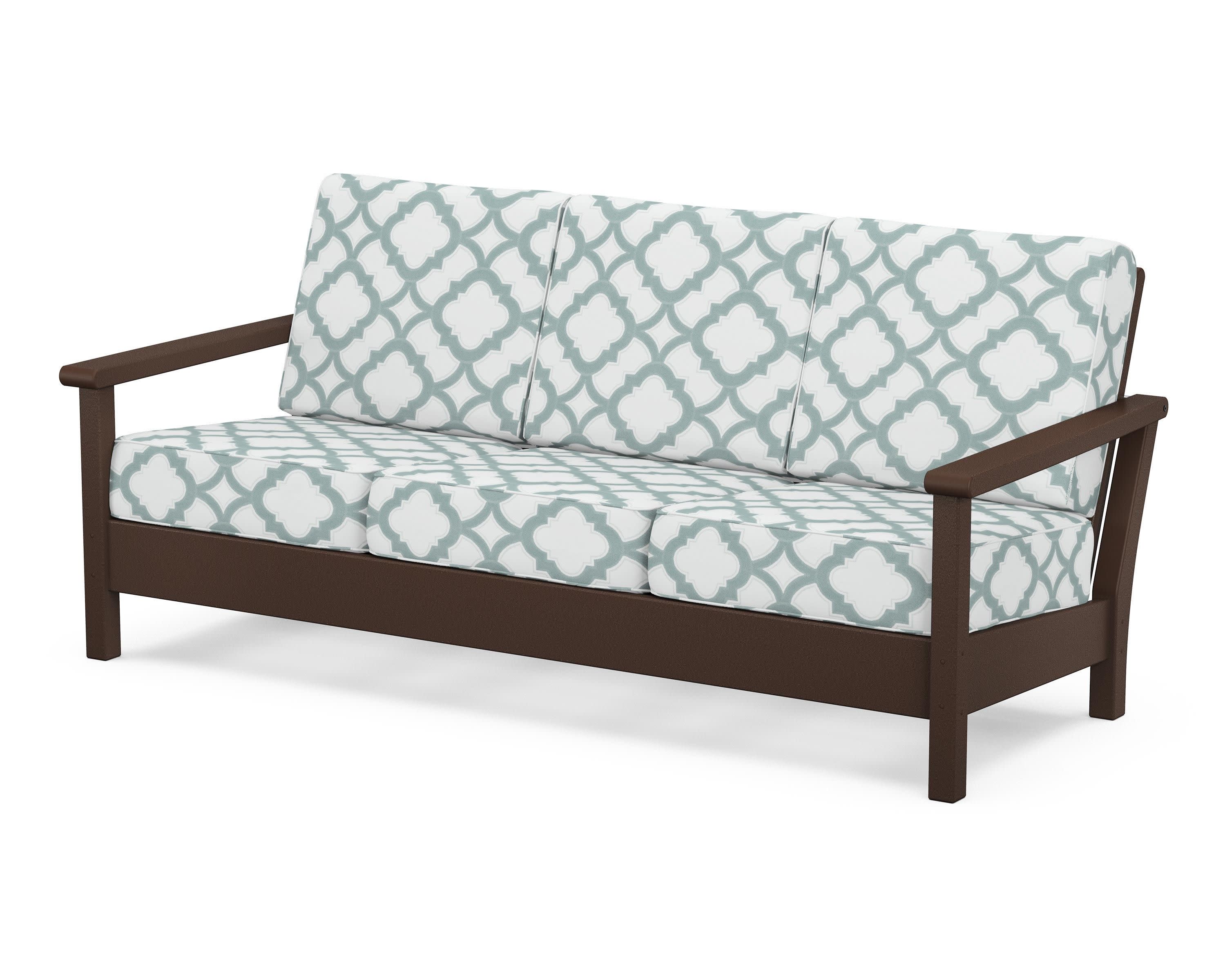 Harbour Deep Seating Sofa in Mahogany / Trellis Glacier Spa