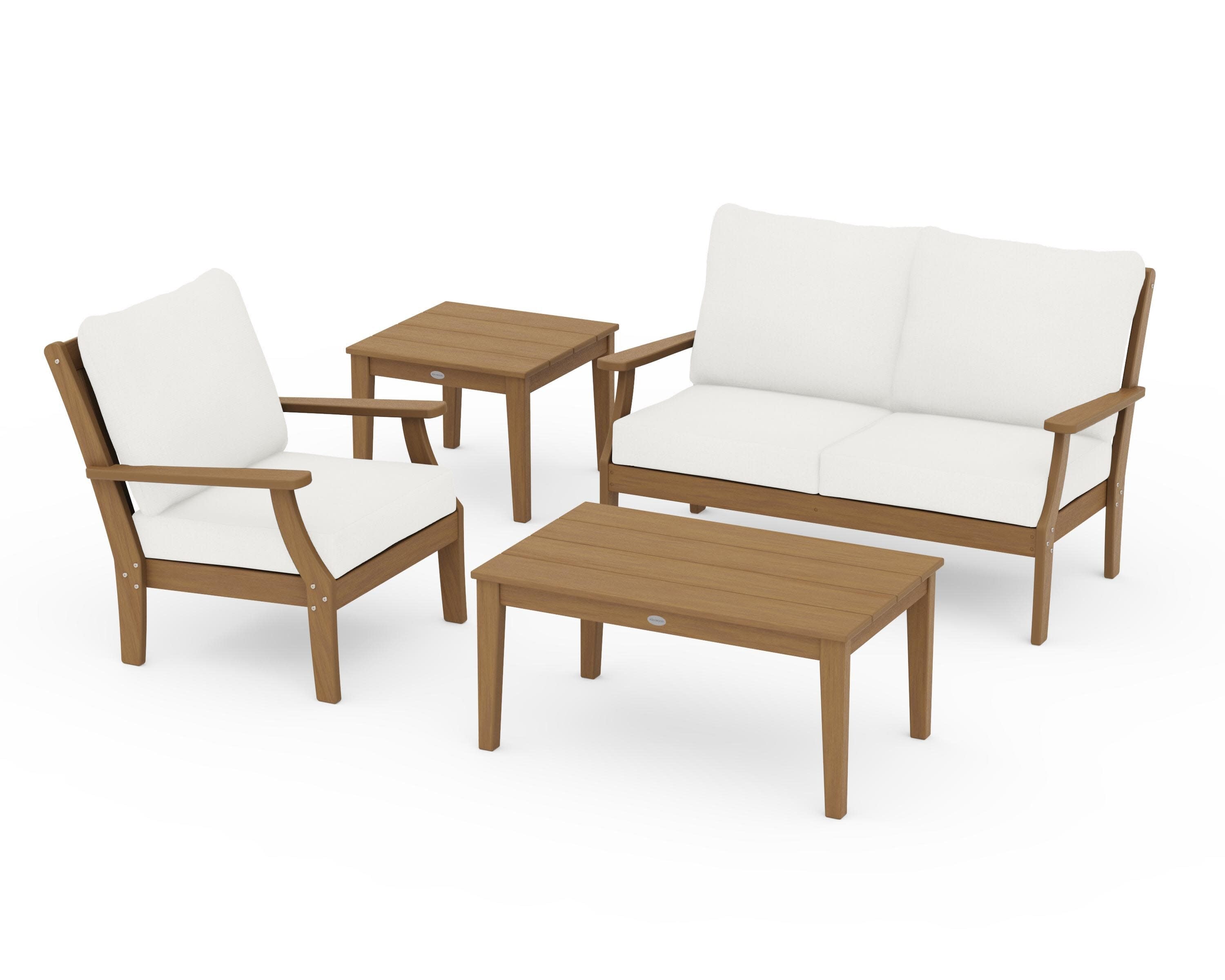 Braxton 4-Piece Deep Seating Set in Natural / Natural Linen