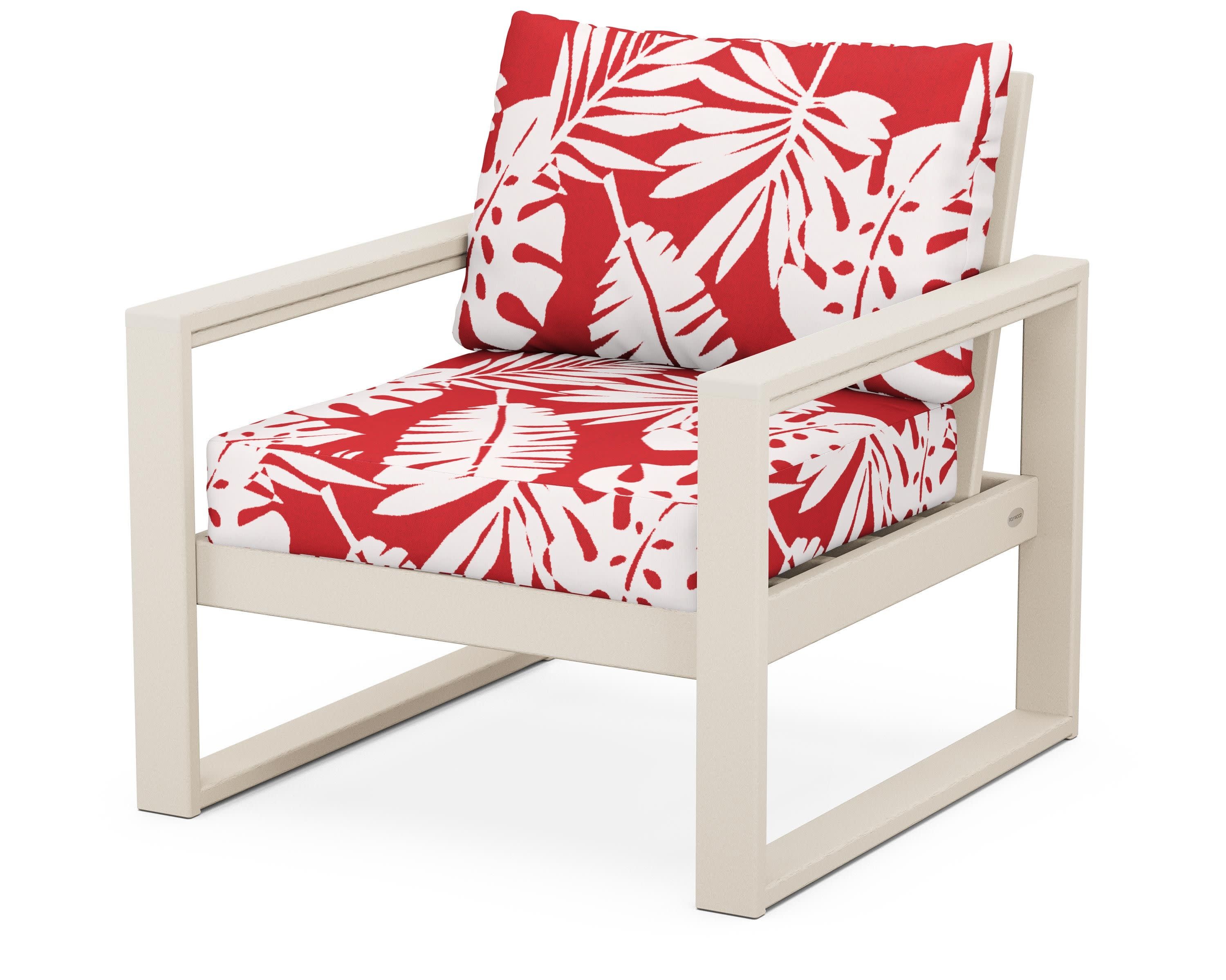 EDGE Club Chair in Sand / Leaf Crimson