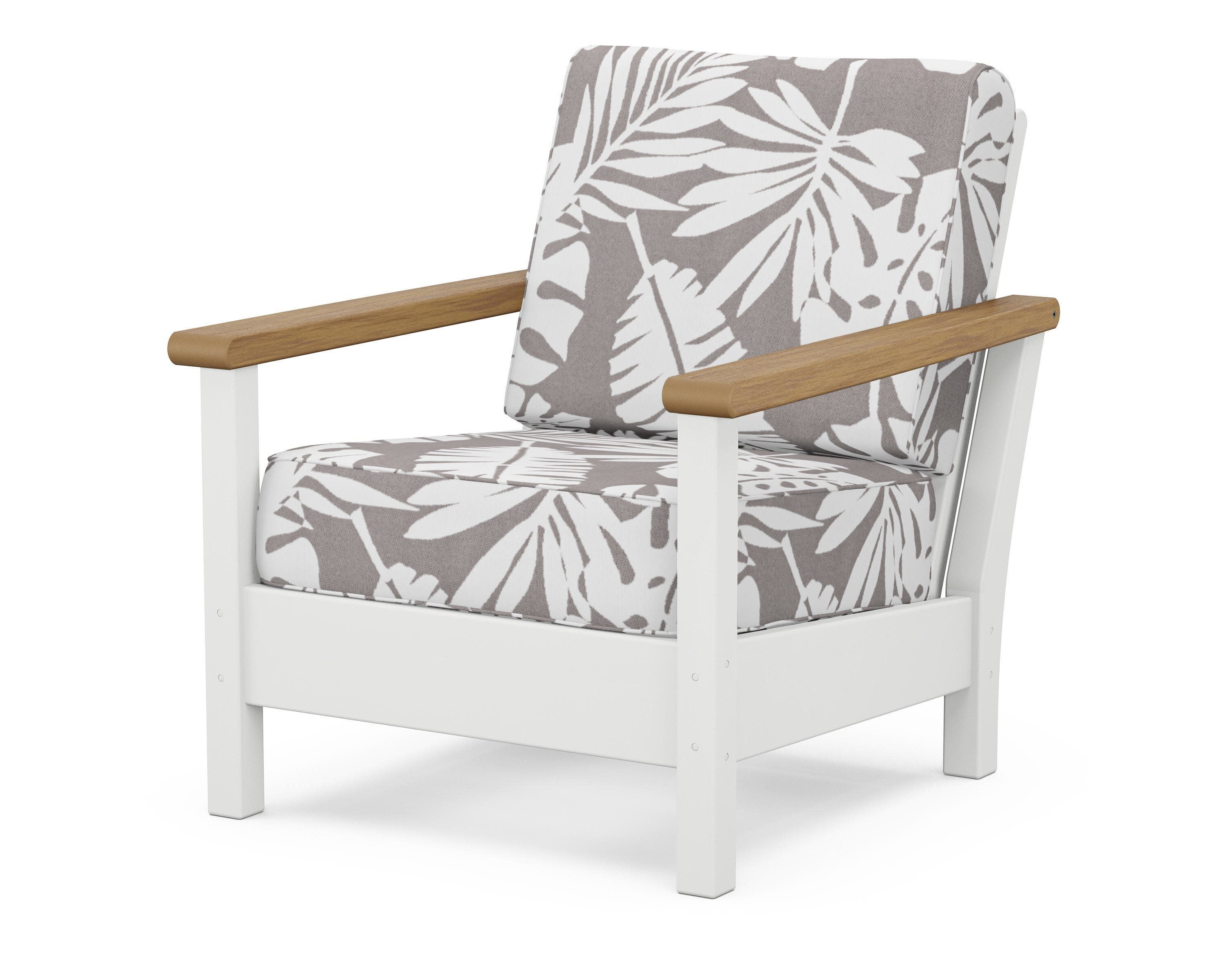 Harbour Deep Seating Chair in White / Natural / Leaf Grey Mist