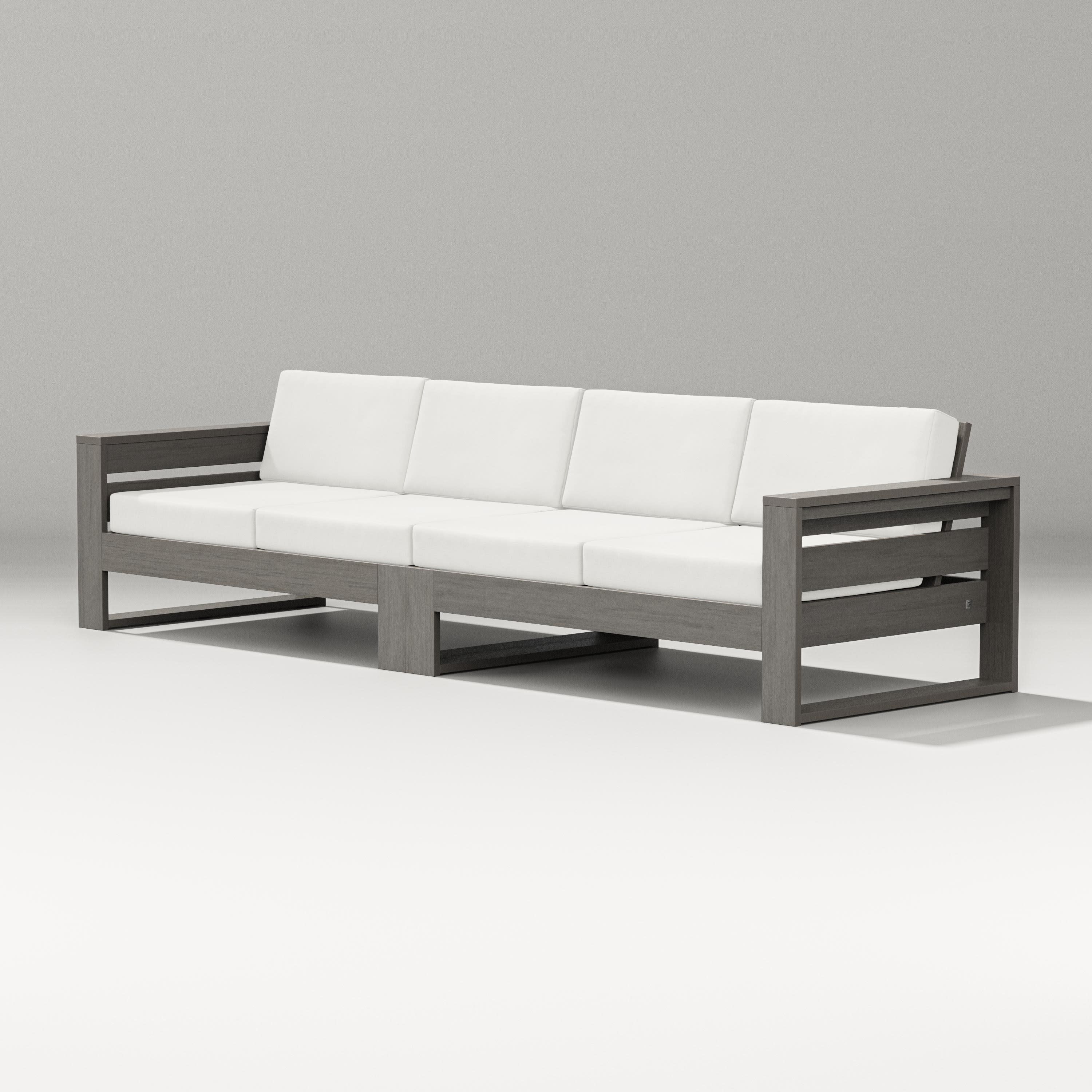 Latitude Straight Sectional in Driftwood / Natural Linen