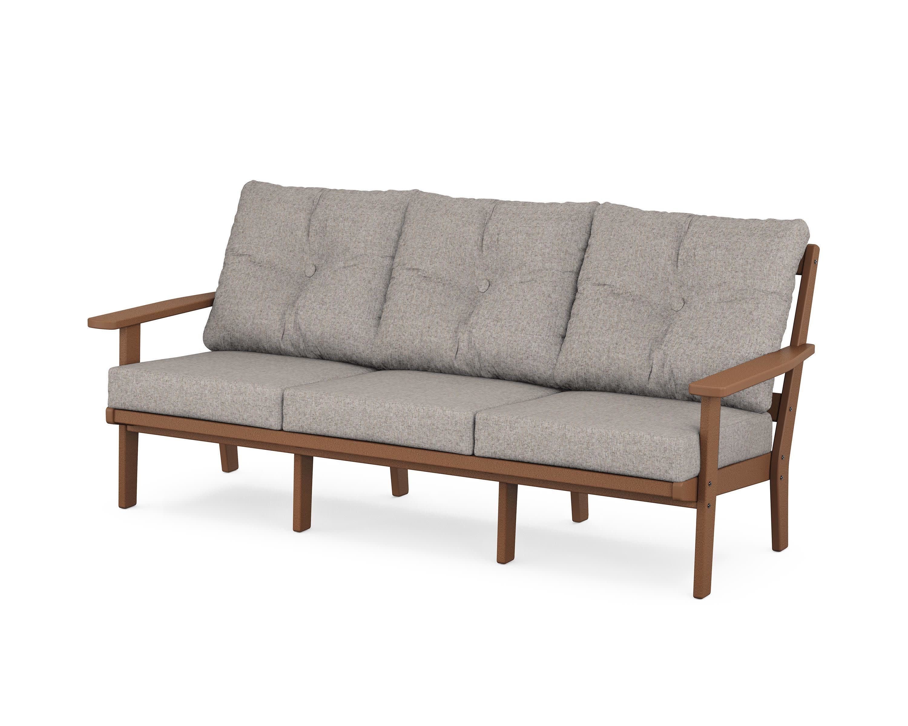 Oxford Deep Seating Sofa in Teak / Weathered Tweed