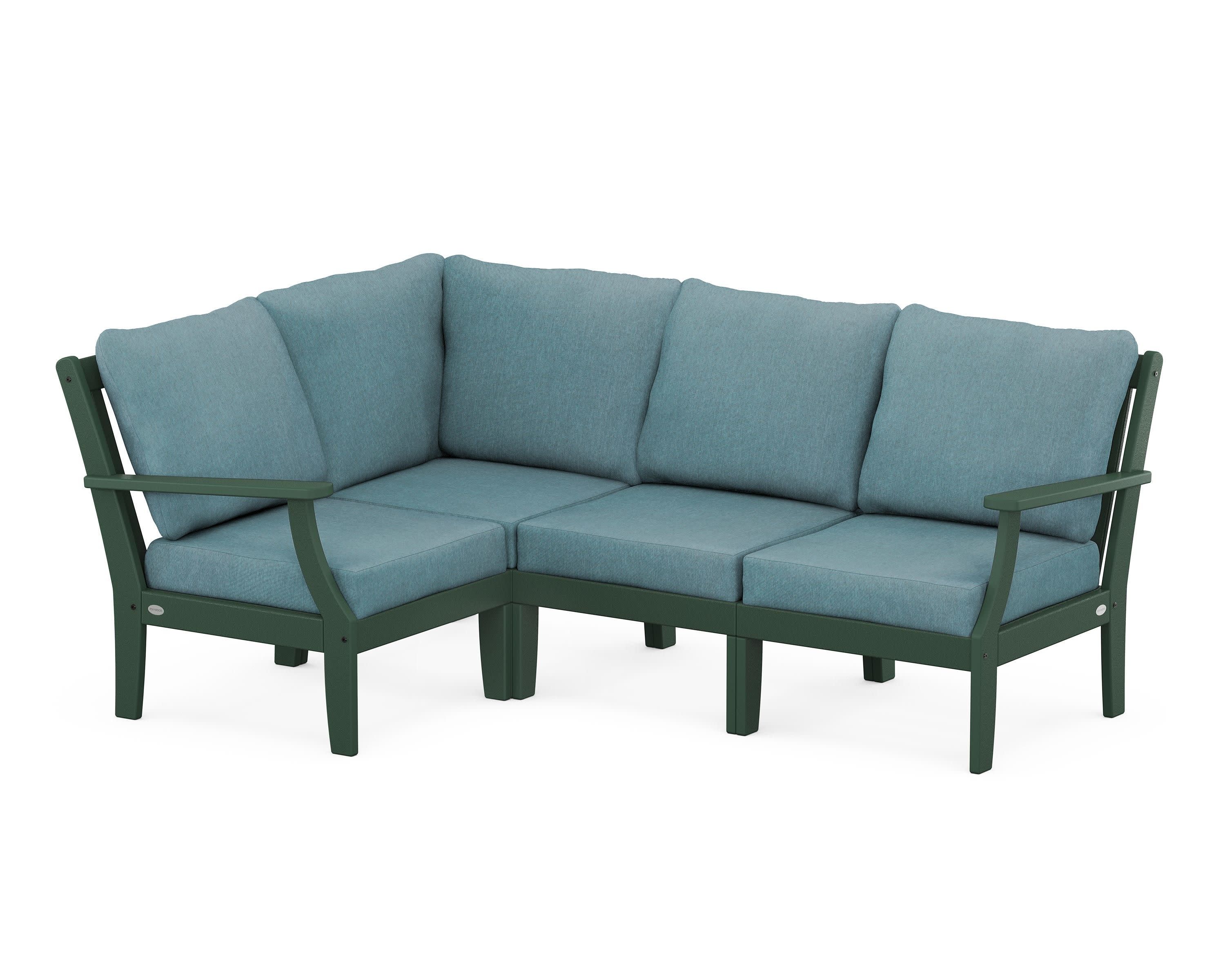 Braxton Modular 4-Piece Deep Seating Set in Green / Ocean Teal