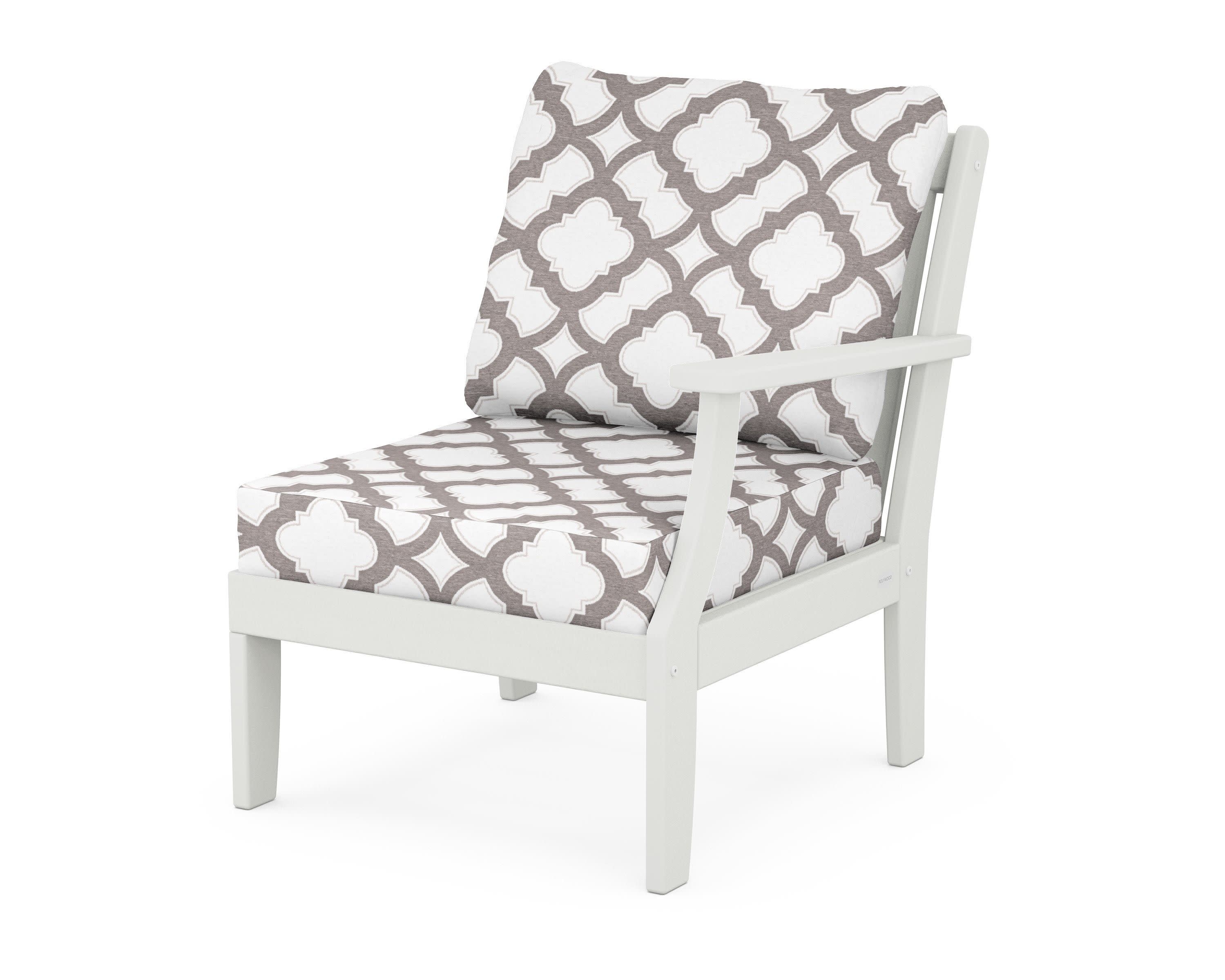 Braxton Modular Right Arm Chair in Vintage White / Trellis Grey Mist