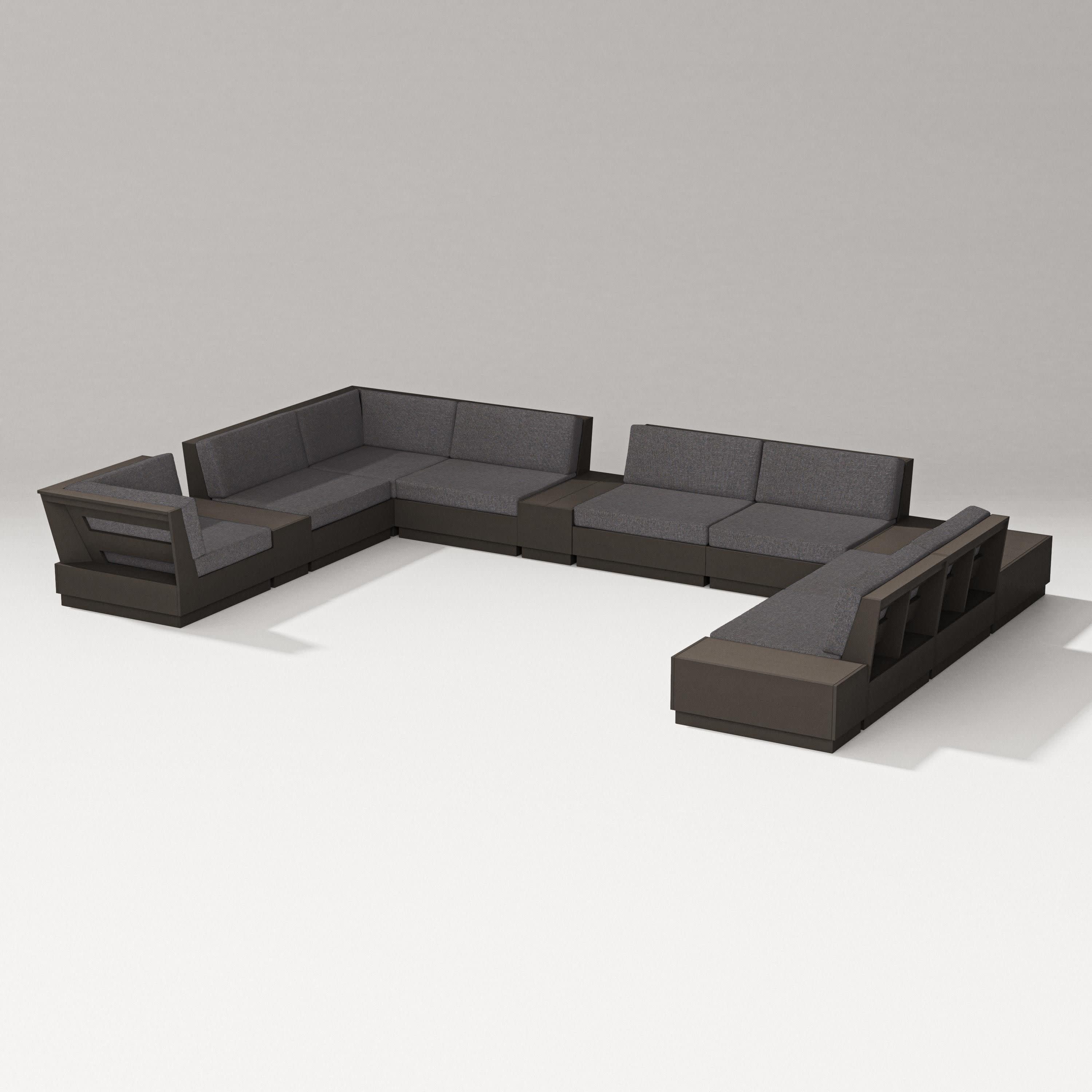 Elevate 12-Piece Conversation Sectional Set in Vintage Coffee / Ash Charcoal
