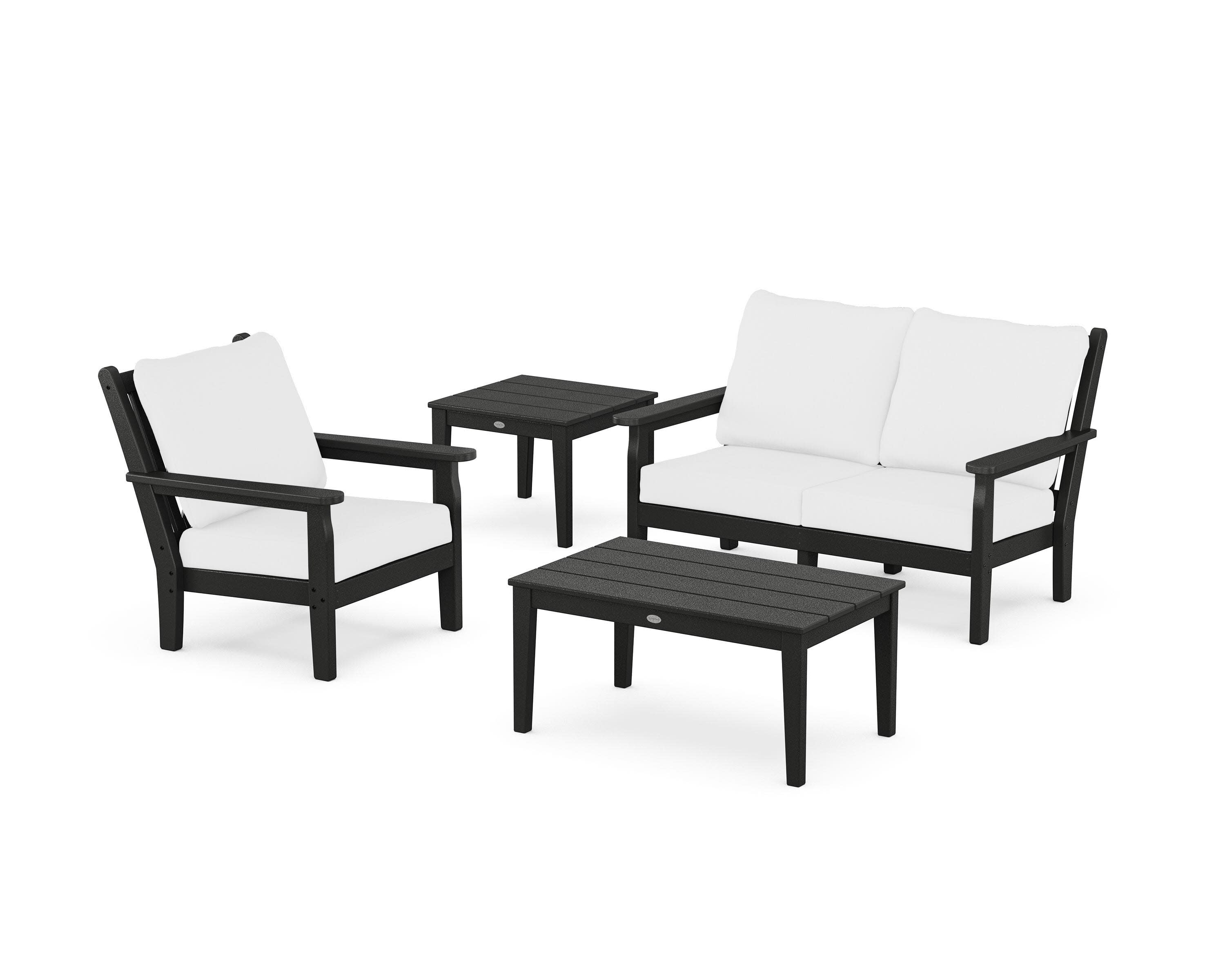 Chippendale 4-Piece Deep Seating Set in Black / Natural