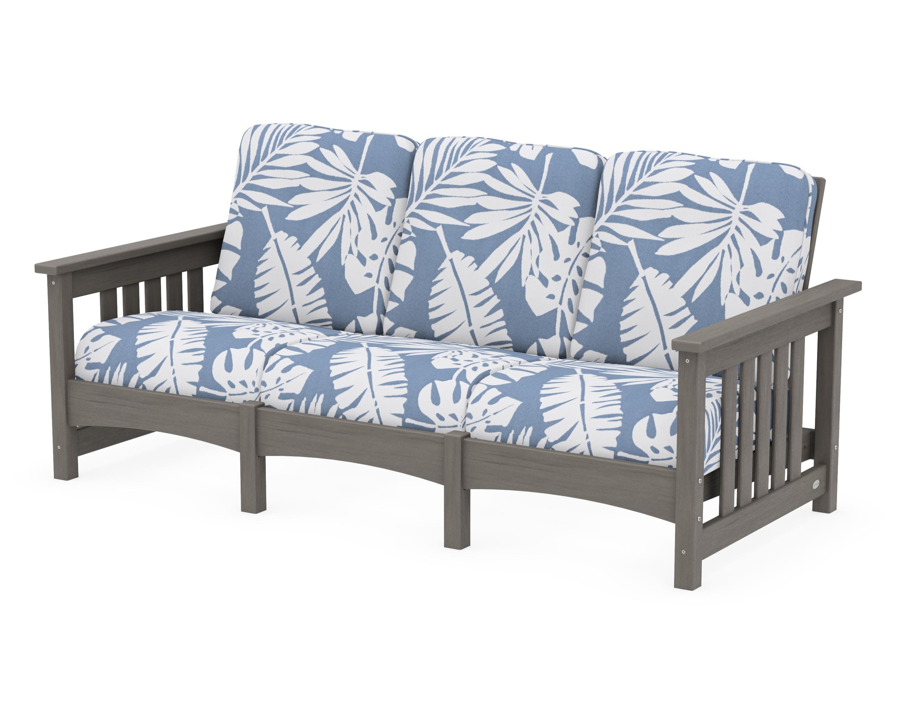 Club Mission Sofa in Driftwood / Leaf Sky Blue