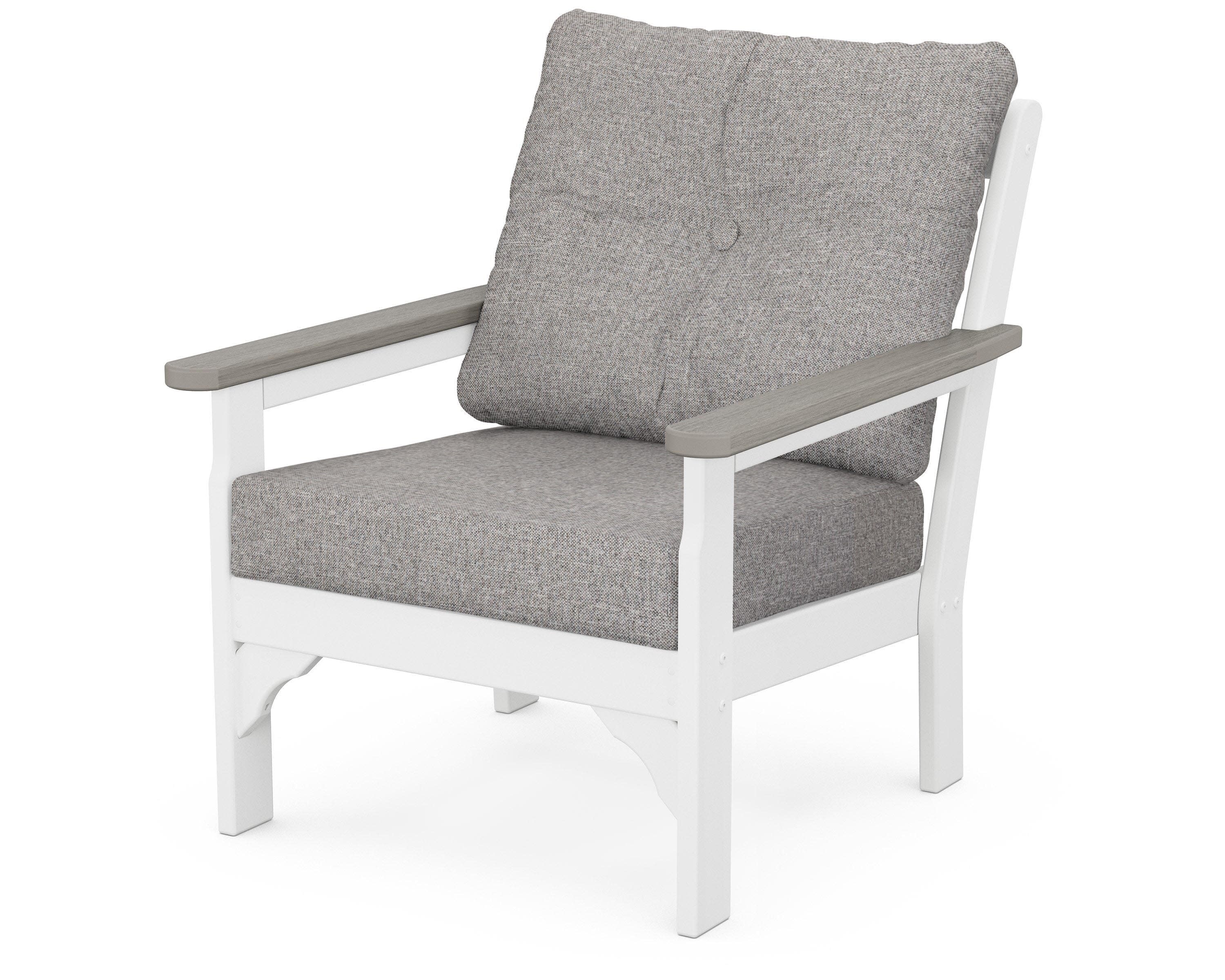 Vineyard Deep Seating Chair in White / Driftwood / Grey Mist