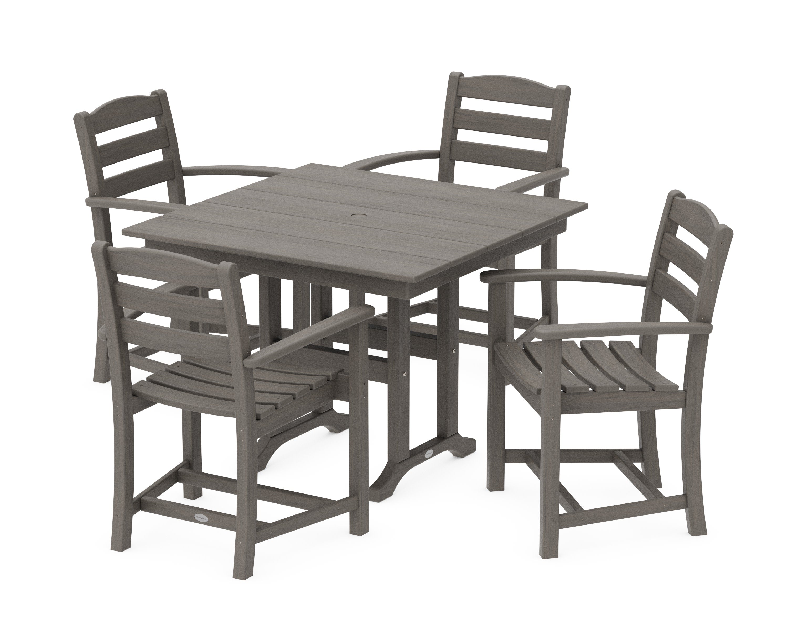 La Casa Caf 5-Piece Farmhouse Dining Set in Driftwood
