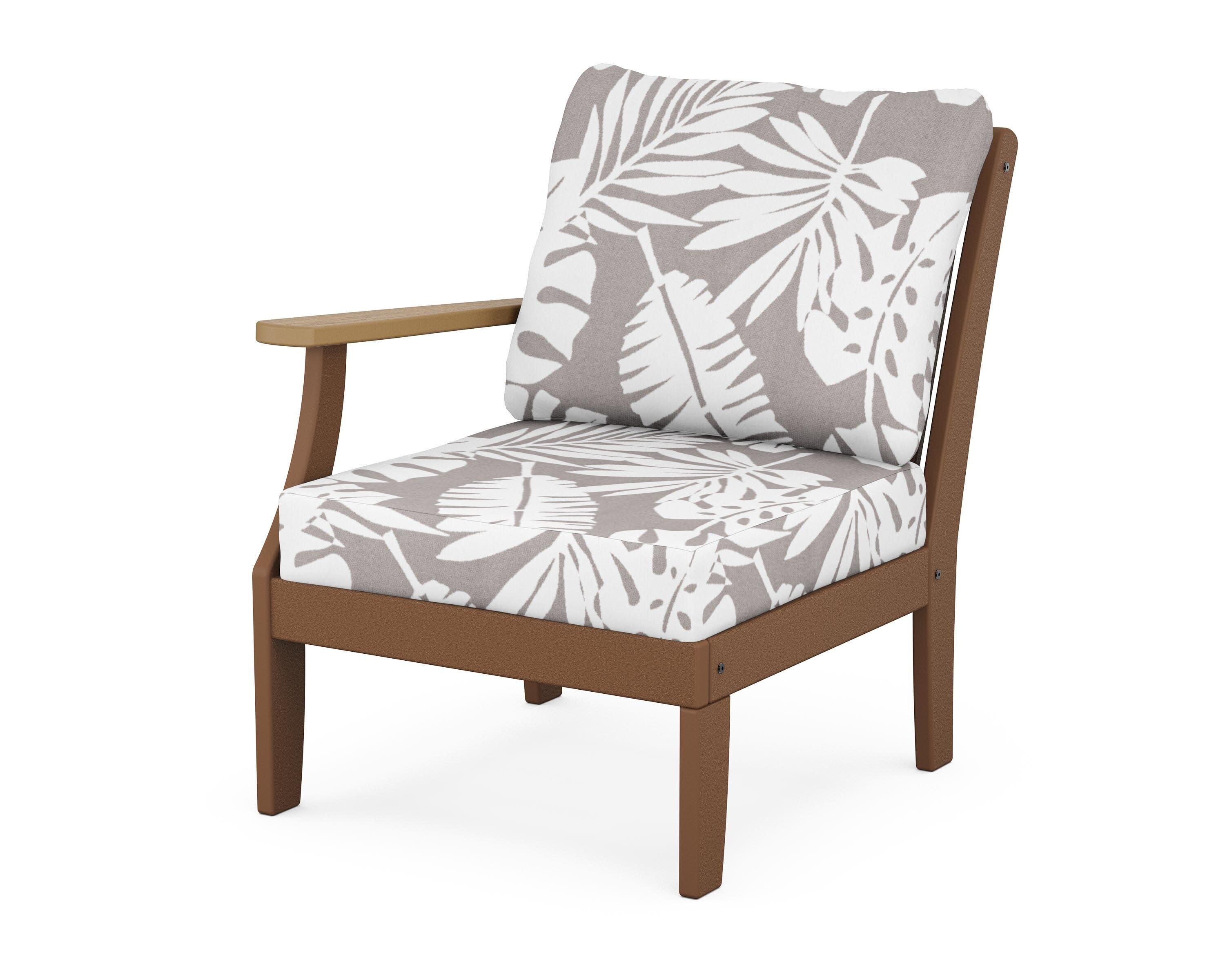 Braxton Modular Left Arm Chair in Teak / Natural / Leaf Grey Mist