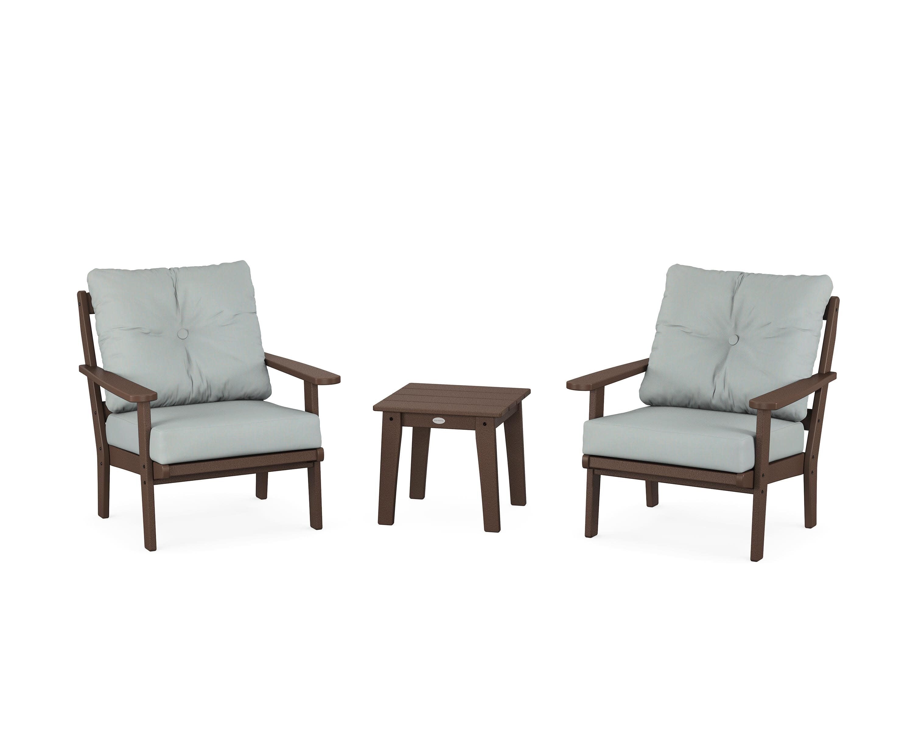 Mission 3-Piece Deep Seating Set in Mahogany / Spa