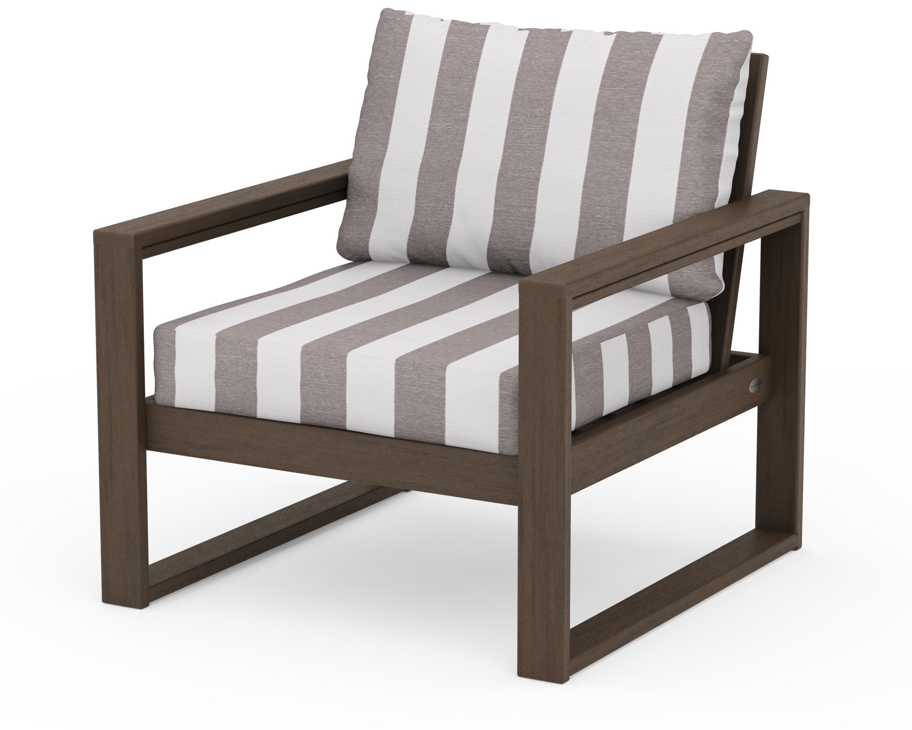 EDGE Club Chair in Kona / Cabana Stripe Grey Mist