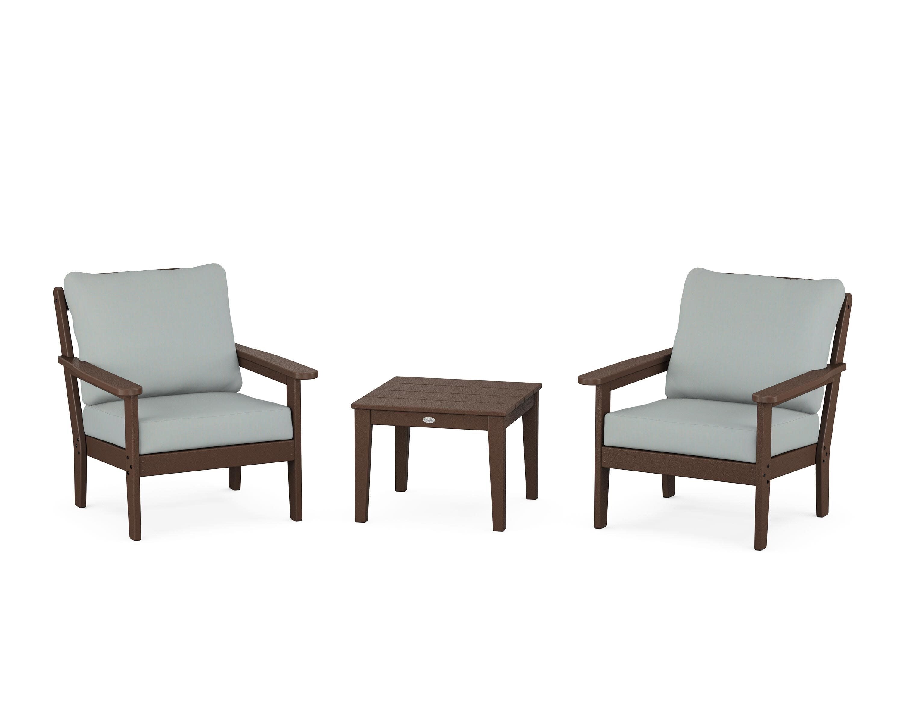 Cottage 3-Piece Deep Seating Set in Mahogany / Spa