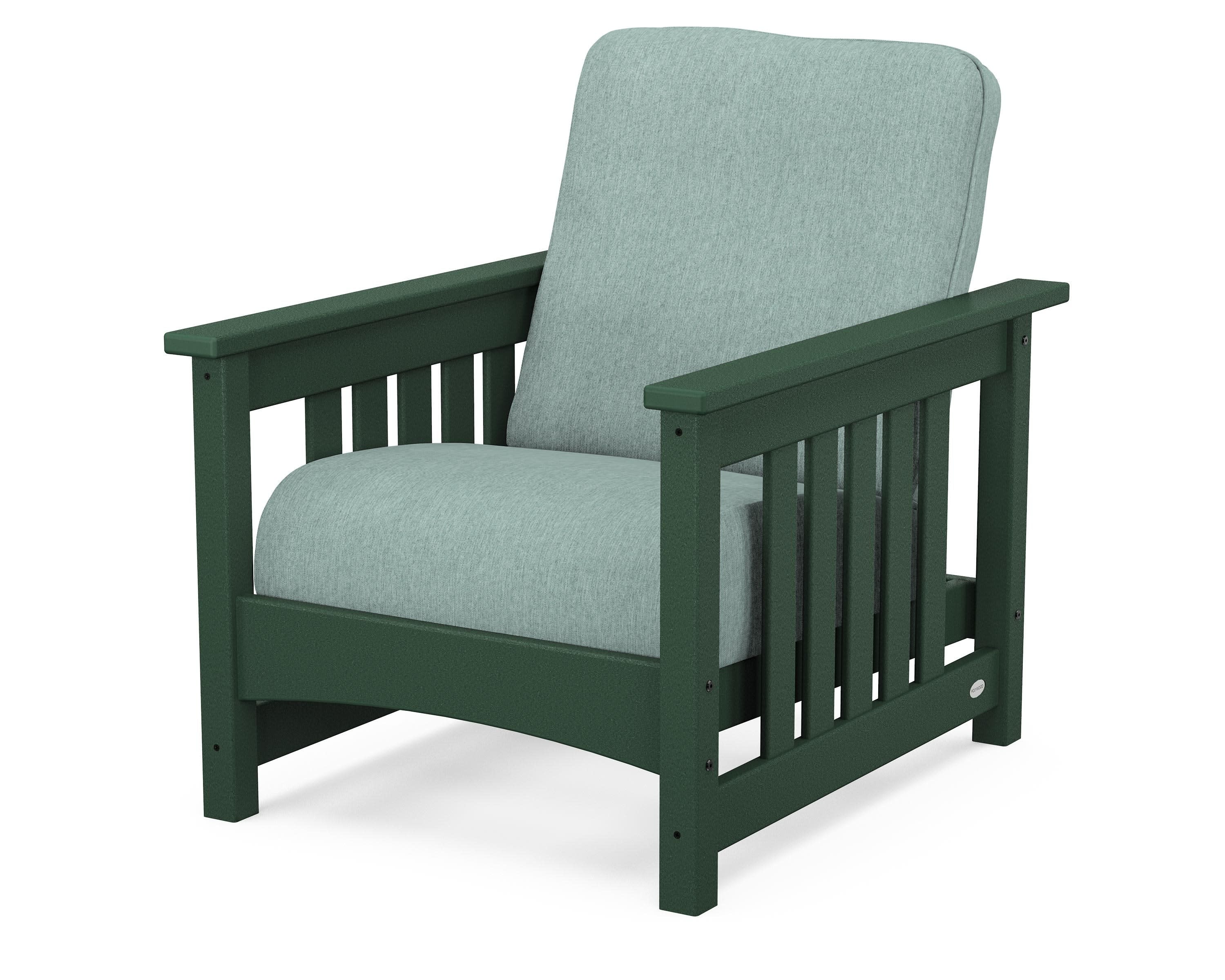 Club Mission Chair in Green / Glacier Spa
