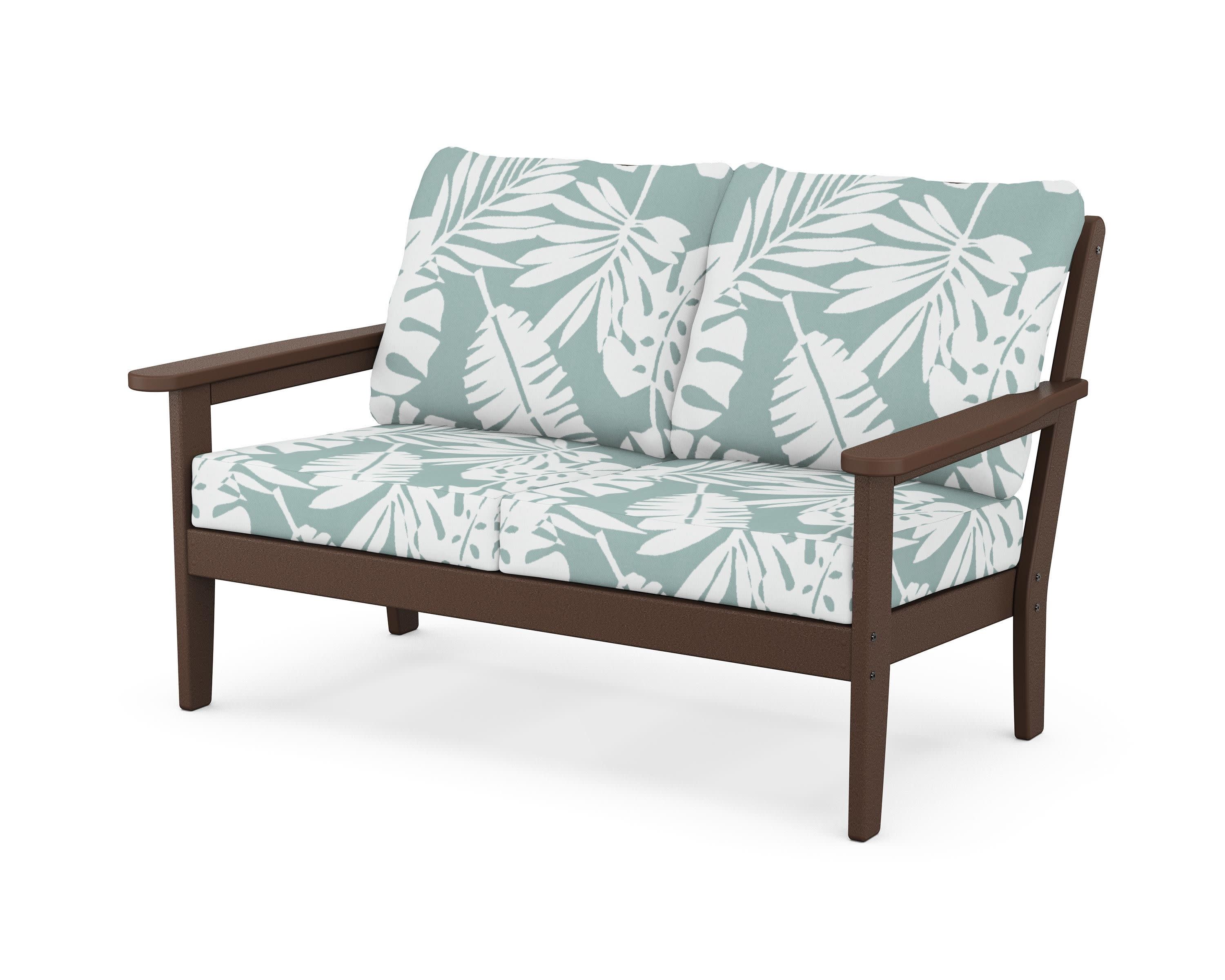 Cottage Deep Seating Loveseat in Mahogany / Leaf Glacier Spa