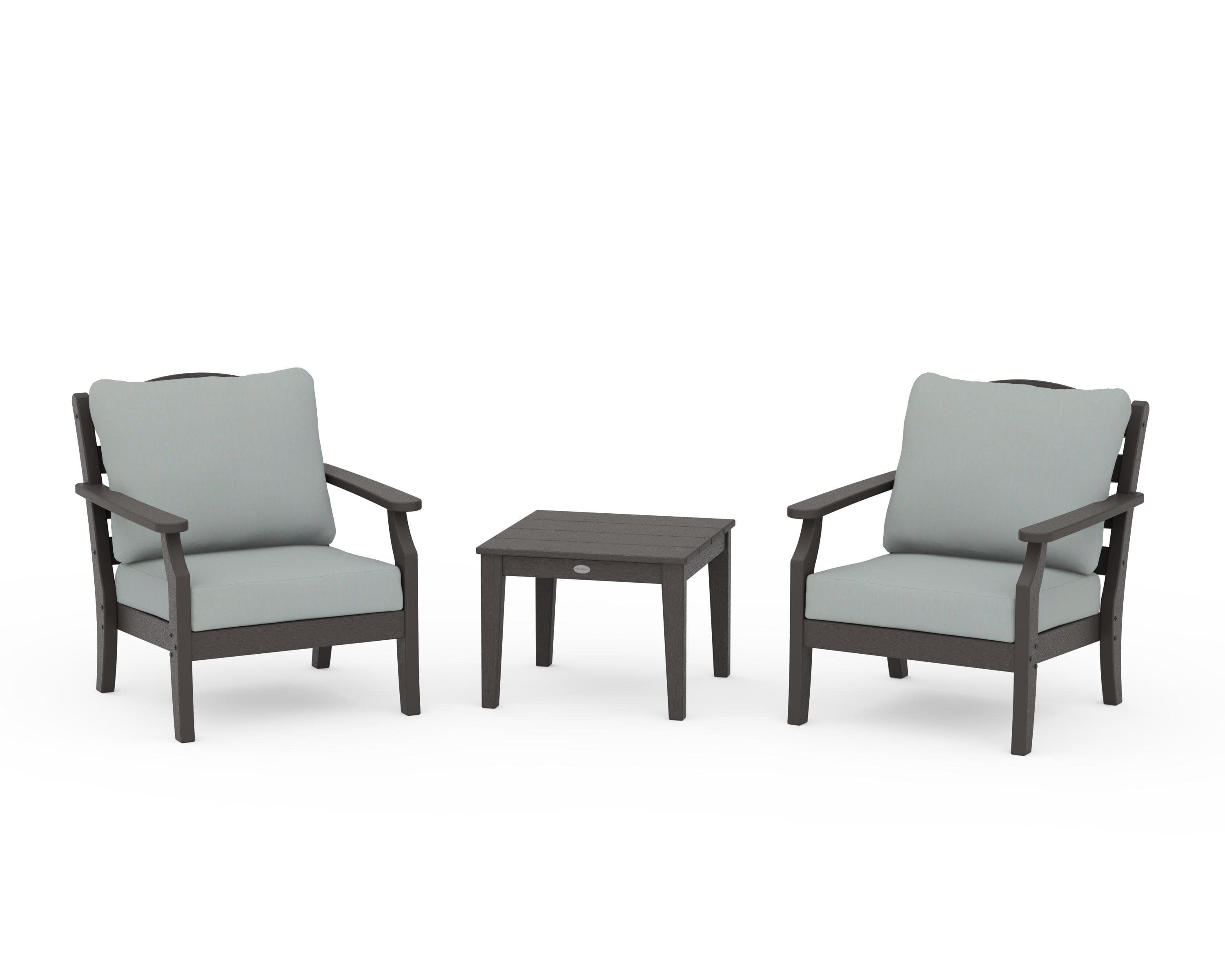 Savannah 3-Piece Deep Seating Set in Vintage Coffee / Spa