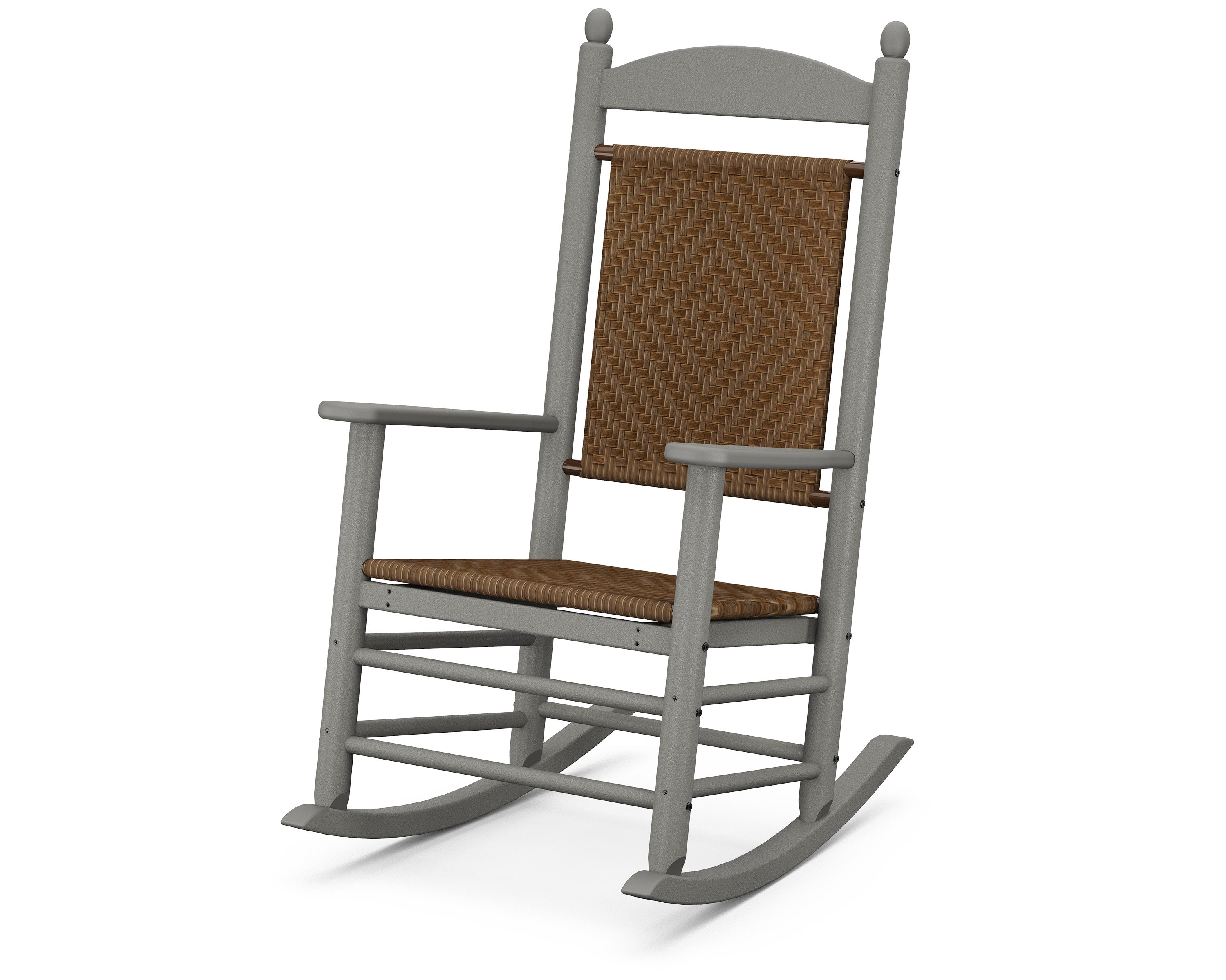 Jefferson Woven Rocking Chair in Slate Grey / Tigerwood